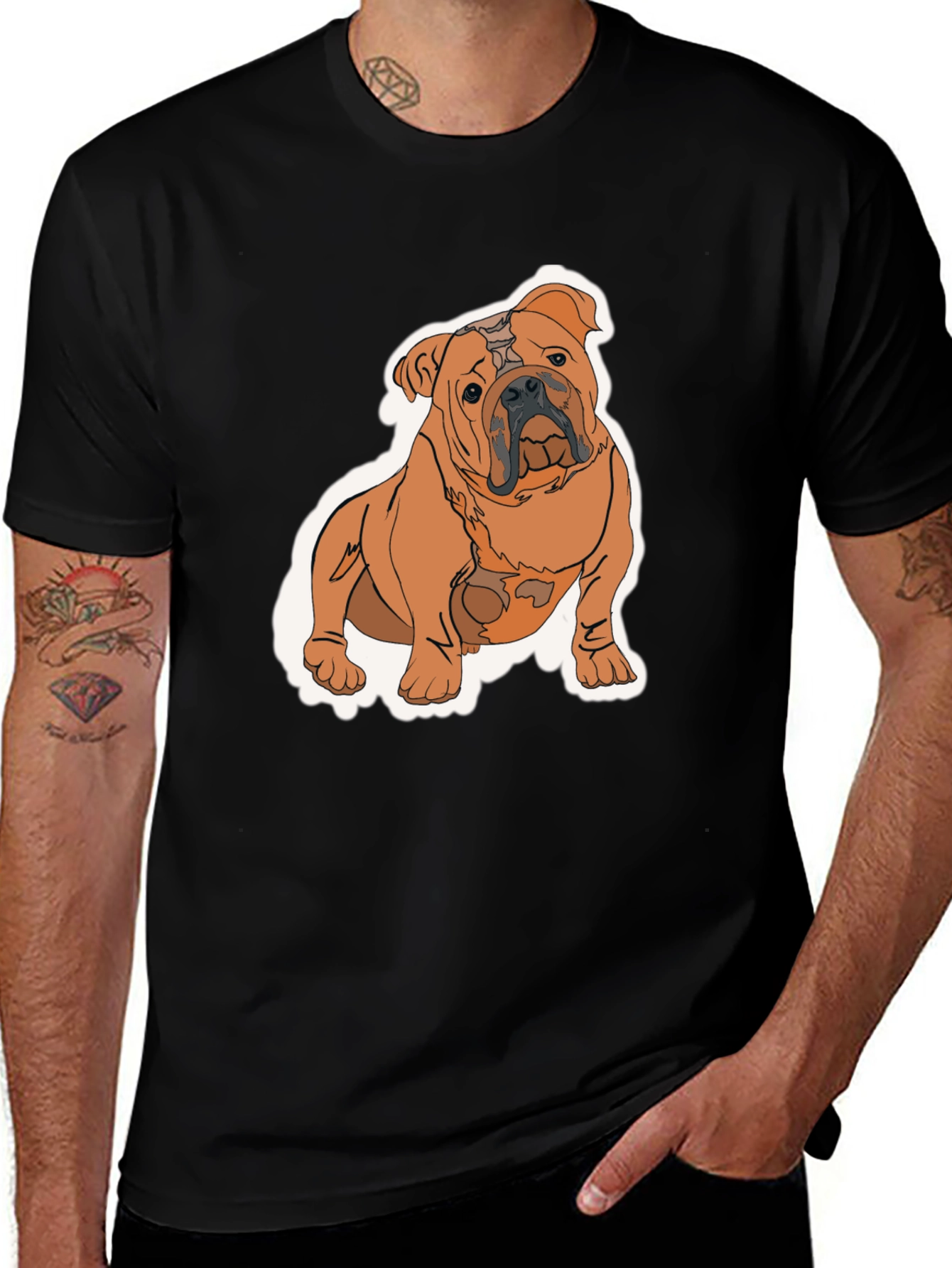 Variant 6 of Bulldog Graphic T-Shirt - Black