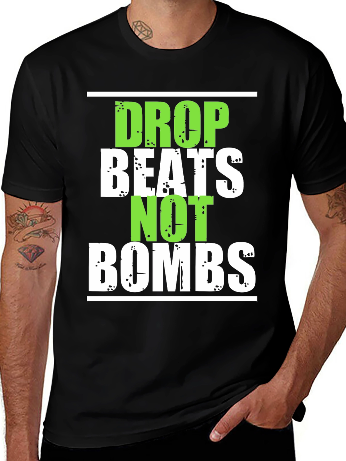 Variant 24 of Drop Beats Not Bombs Graphic T-Shirt