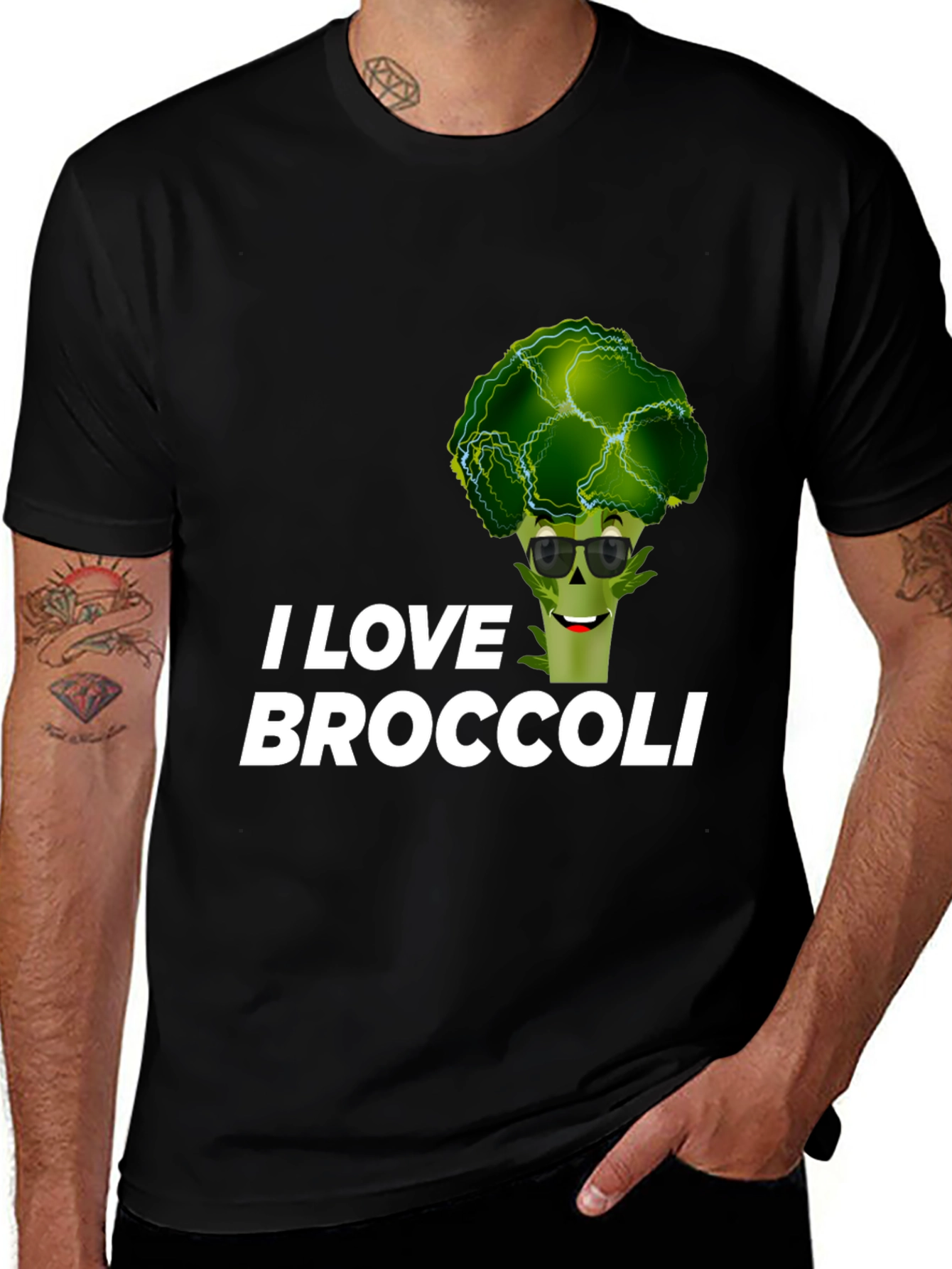 Variant 12 of I Love Broccoli Graphic Tee