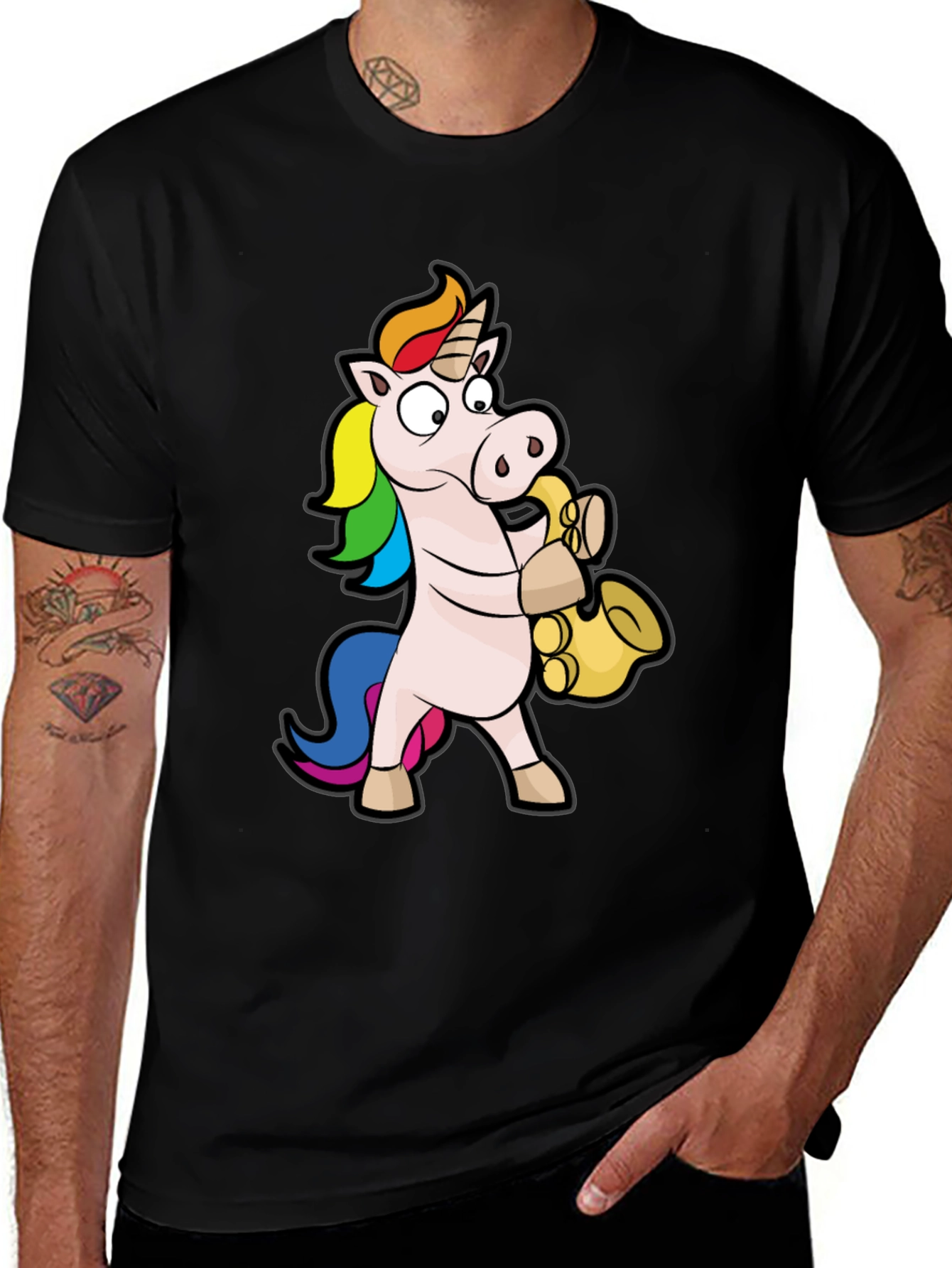 Variant 17 of Unicorn Saxophone Black T-Shirt