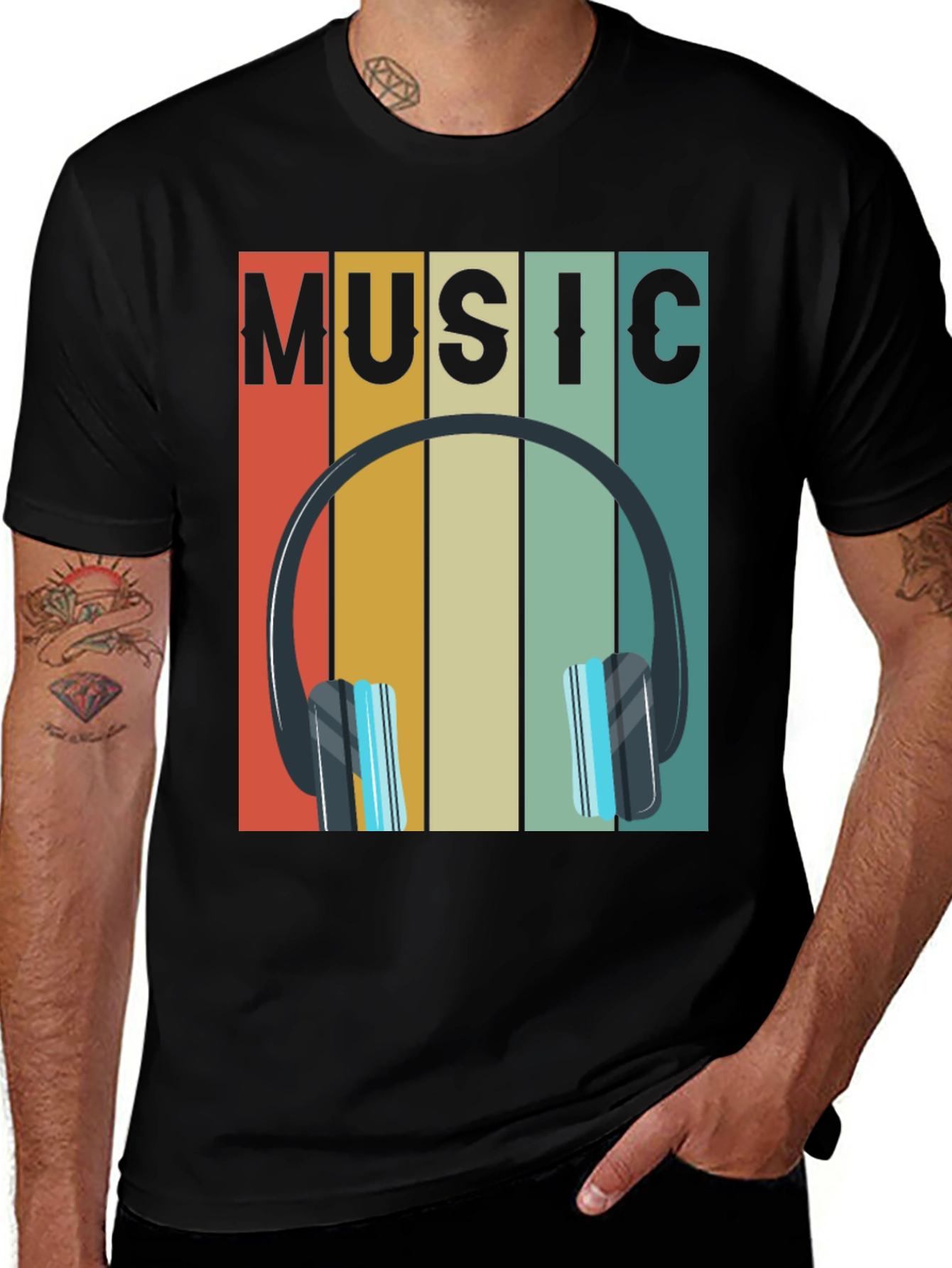 Variant 8 of Retro Music Headphones Graphic Tee