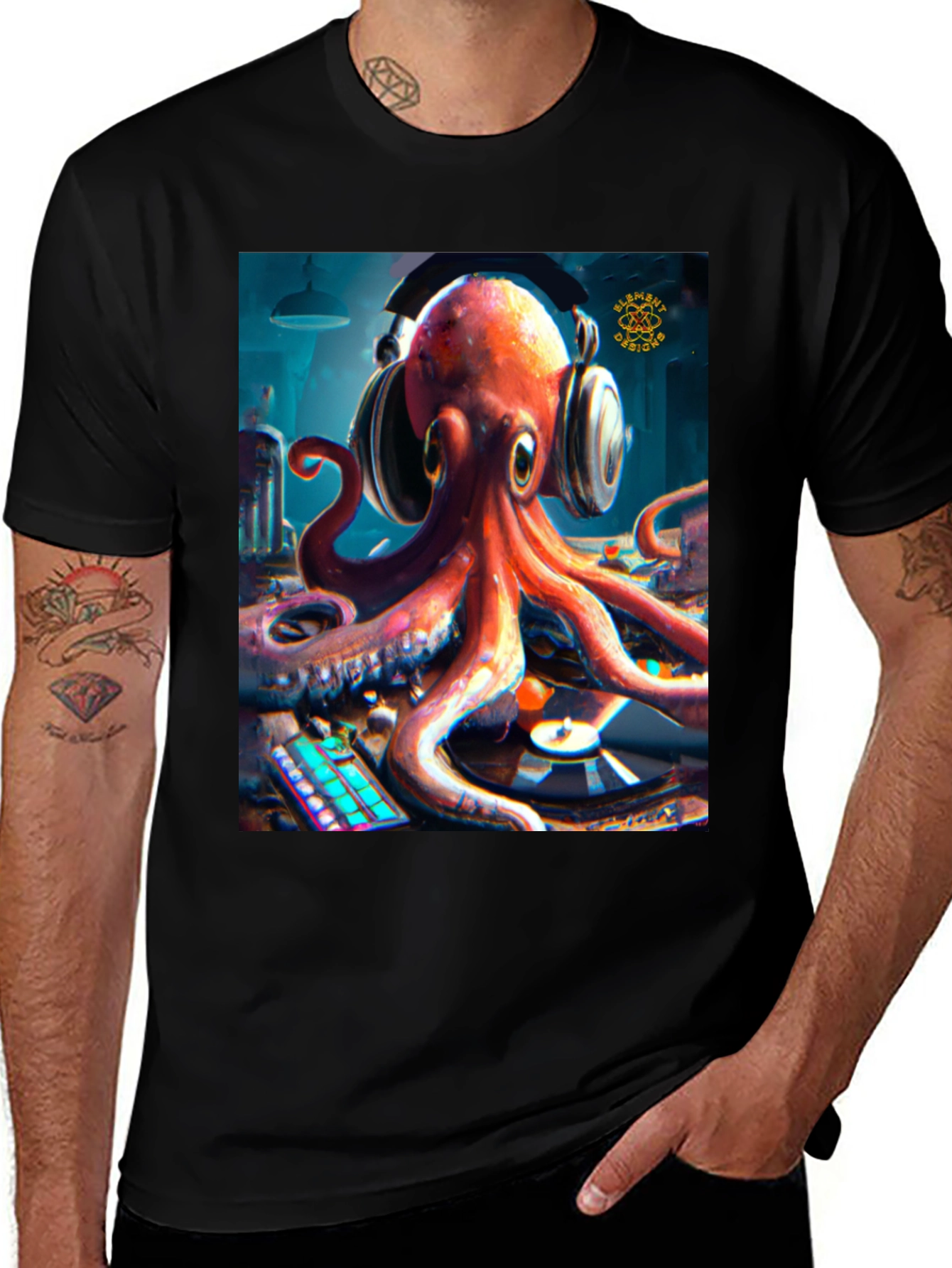 Variant 17 of DJ Octopus Graphic Tee