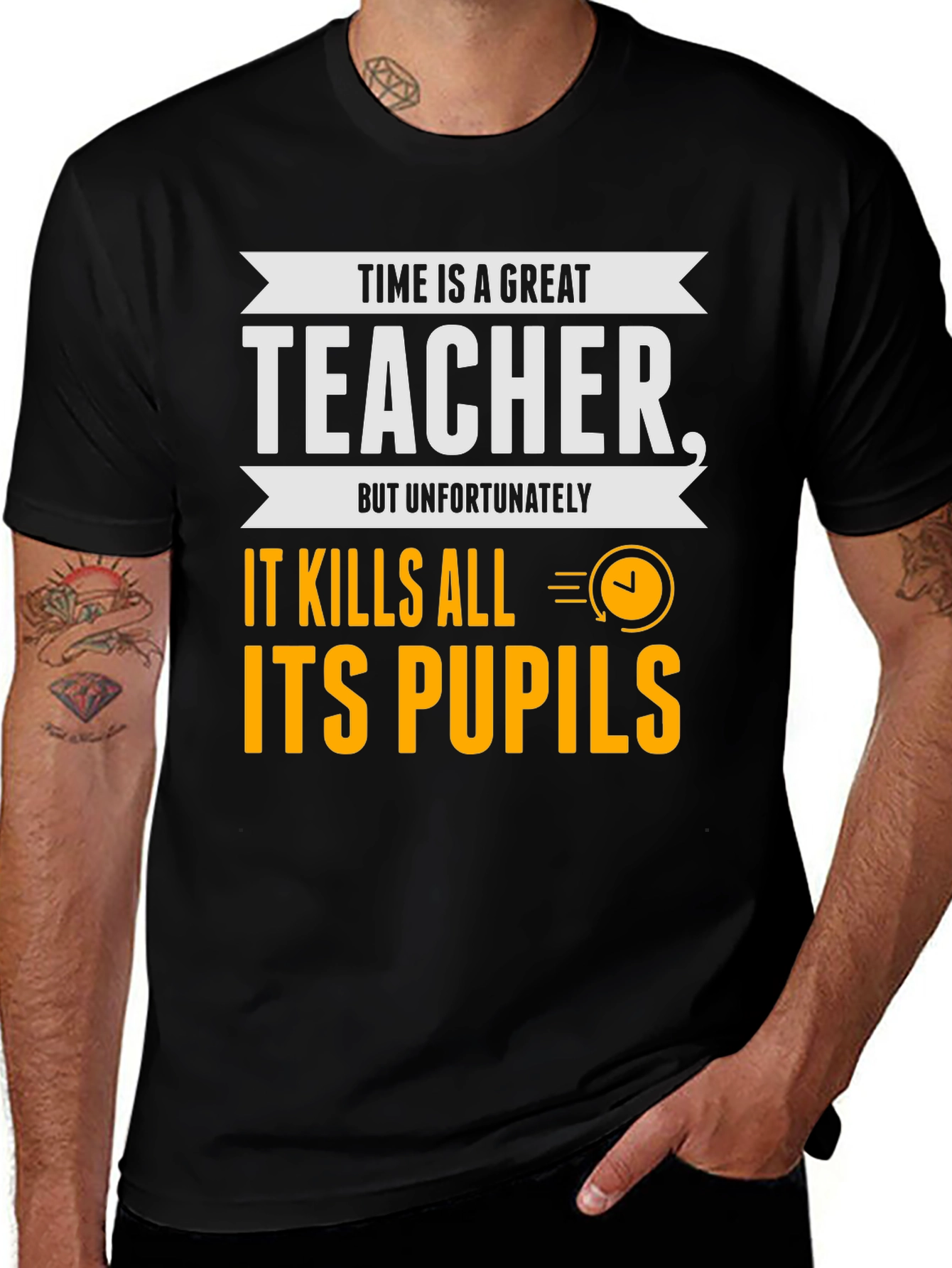 Black Time is a Great Teacher Graphic Tee main image