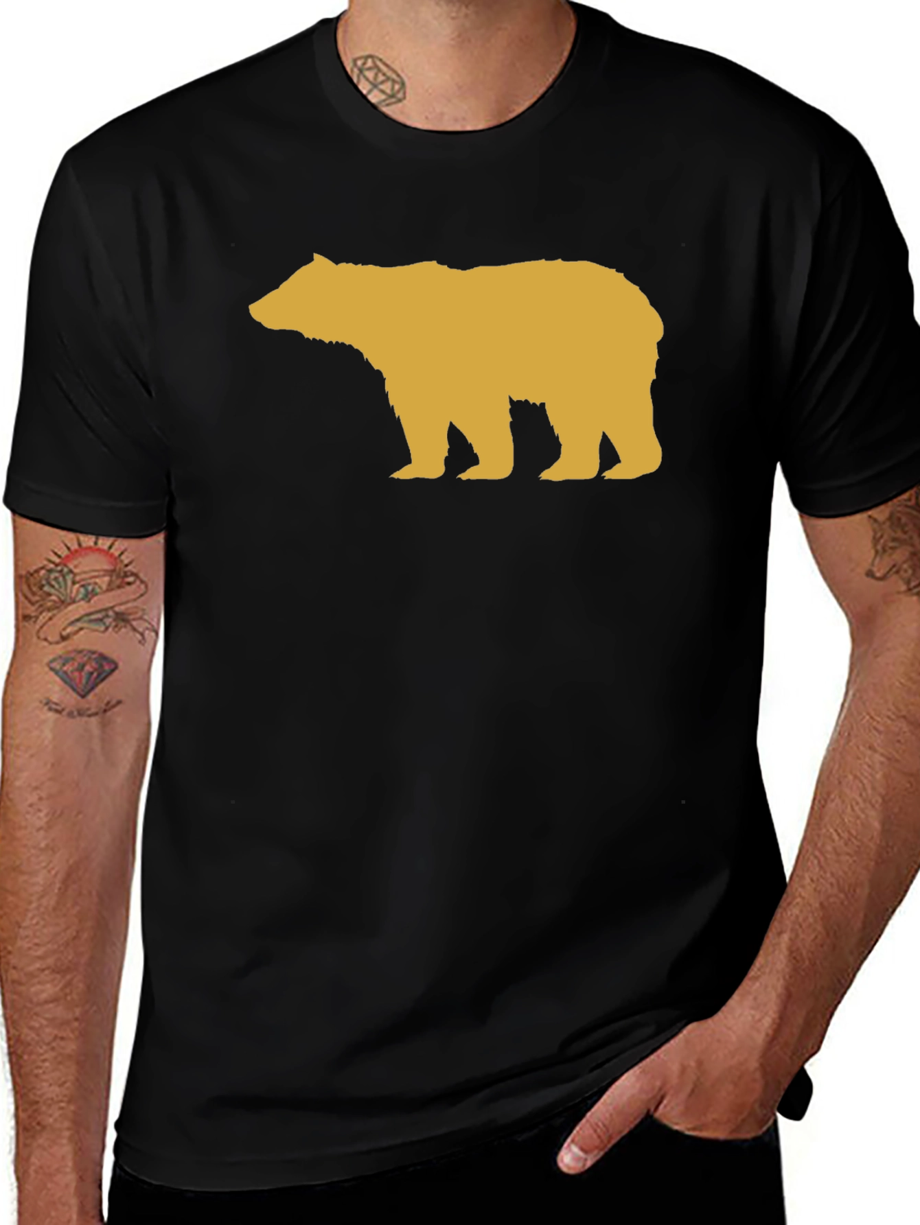 Variant 24 of Bear Silhouette Graphic Tee - Black