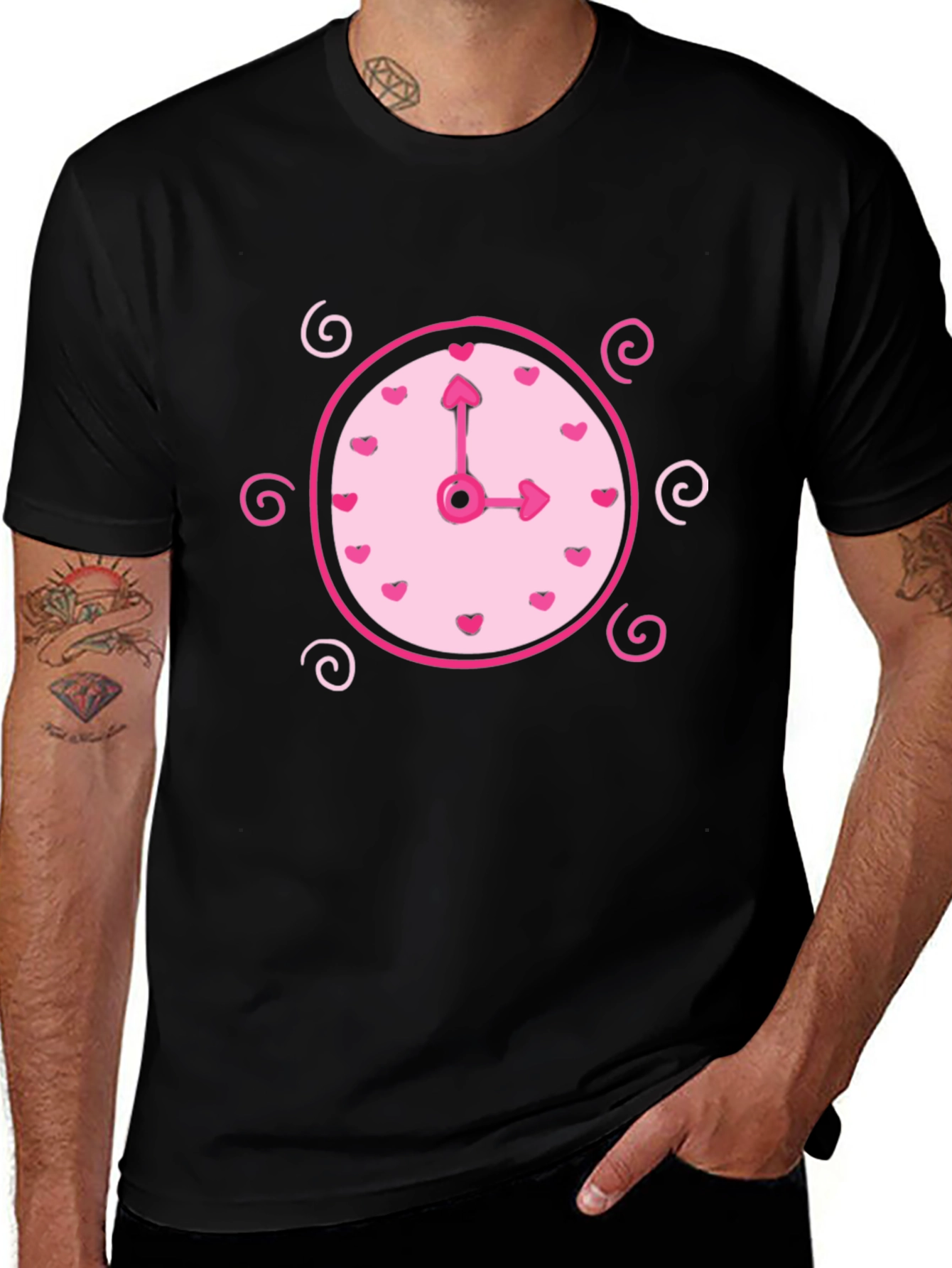 Variant 22 of Whimsical Clock Heart T-Shirt