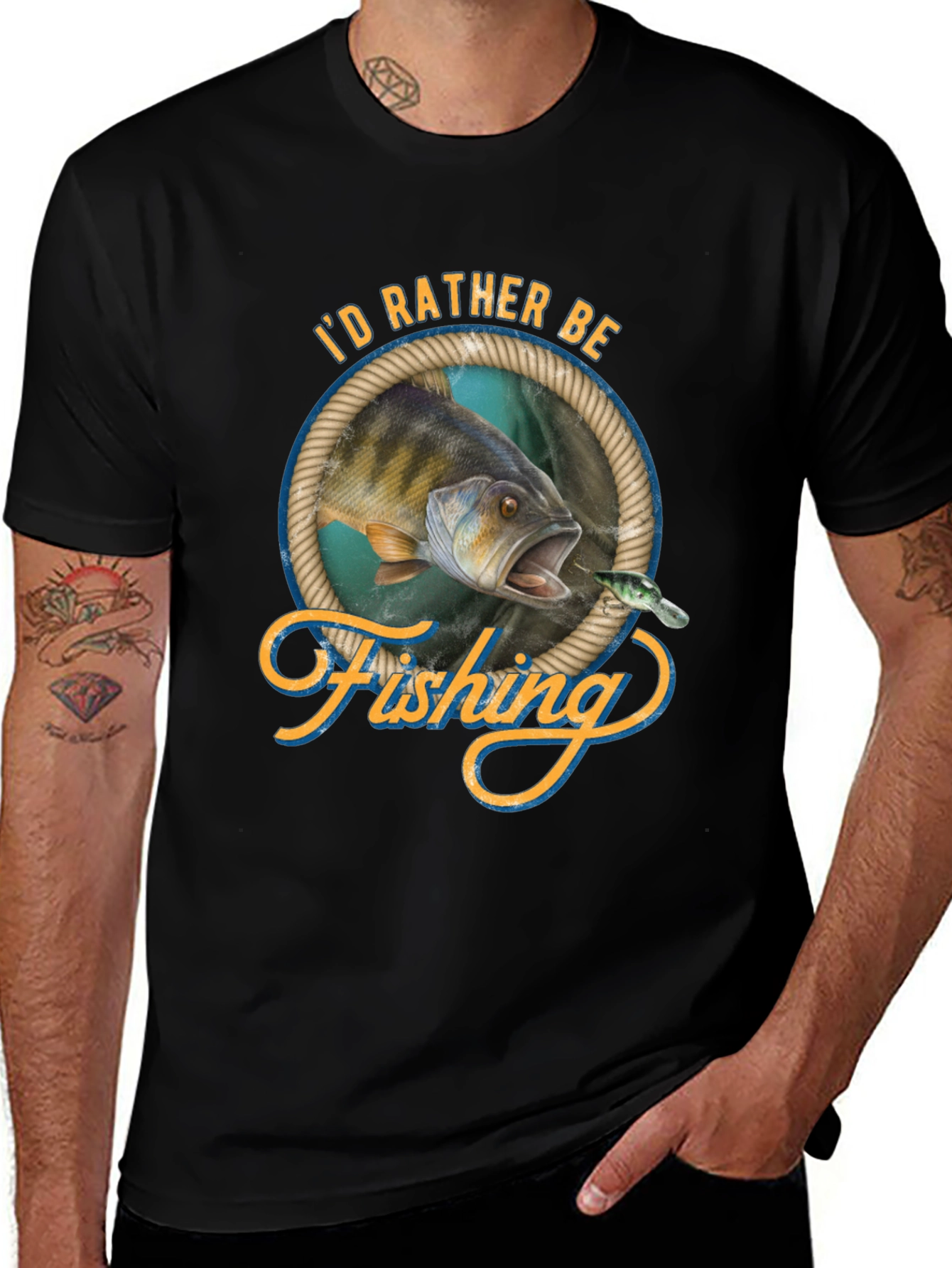 Variant 28 of Fishing Graphic Tee - I'd Rather Be Fishing!