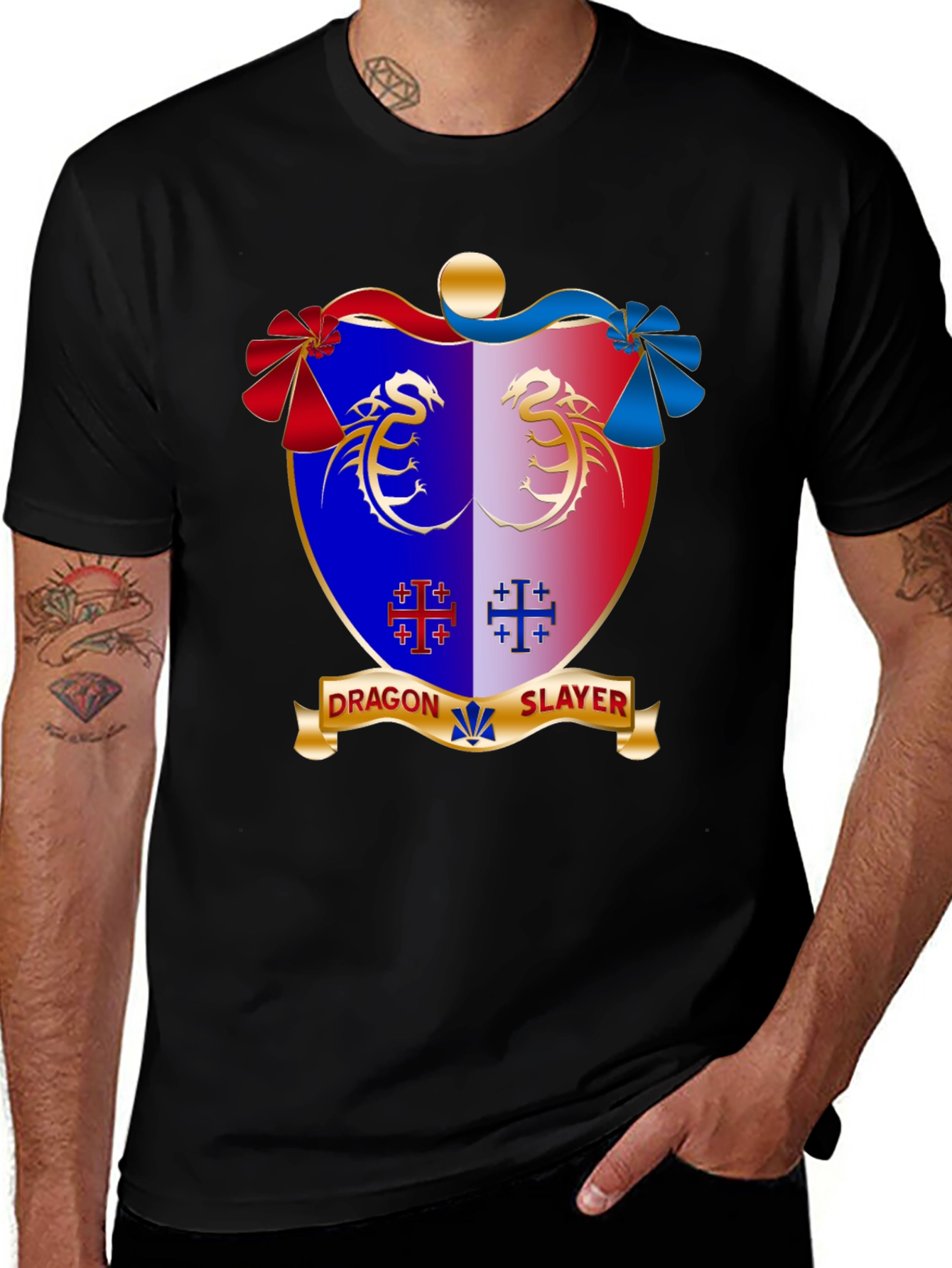 Variant 22 of Dragon Slayer Crest Black T-Shirt