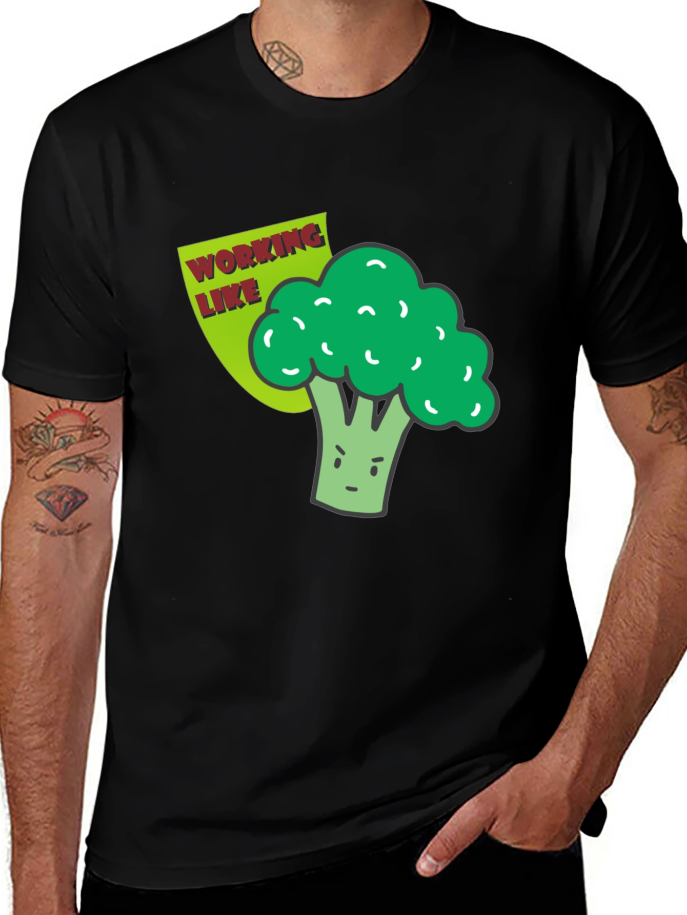 Broccoli Working Like a Boss Graphic T-Shirt
