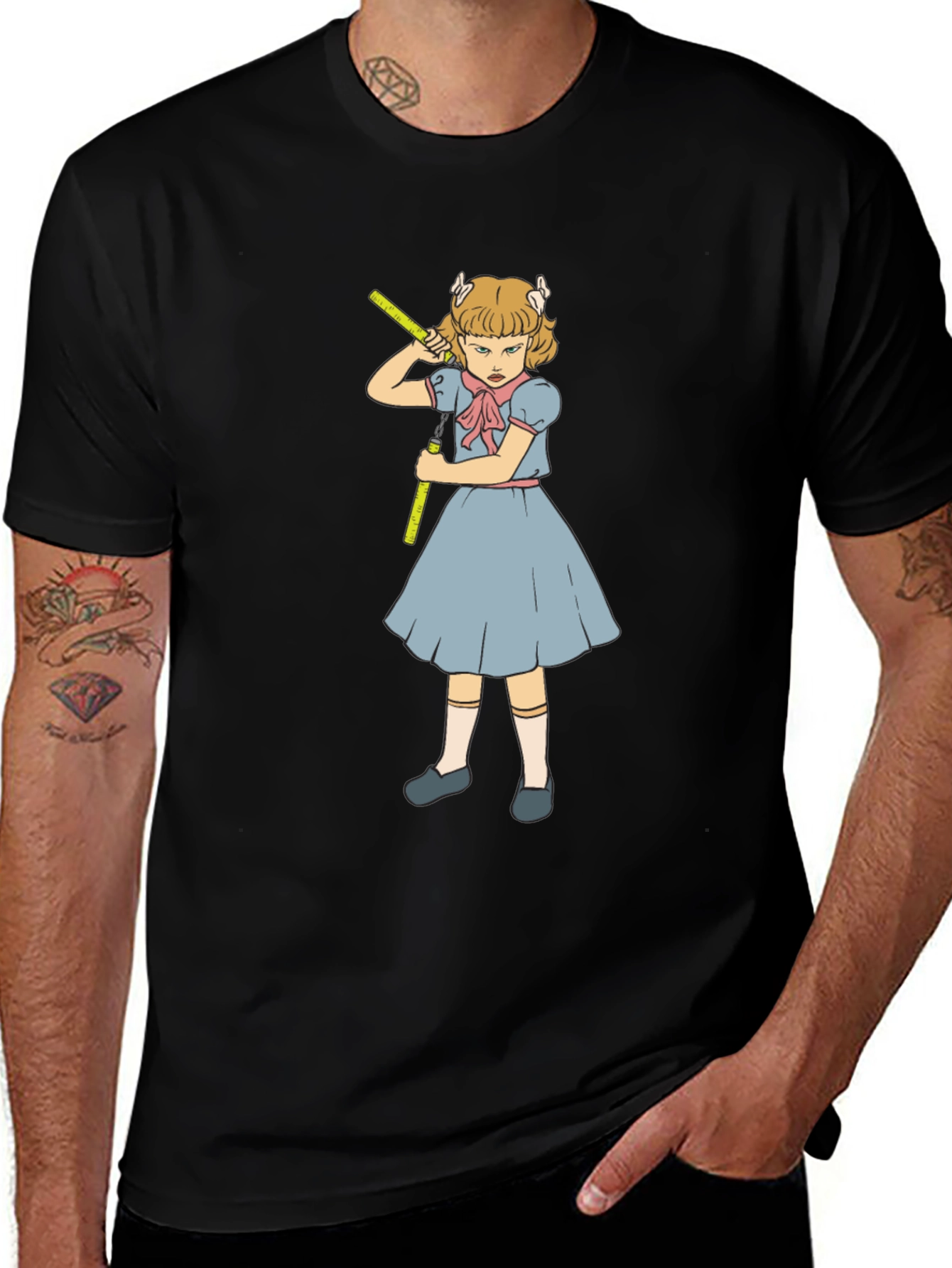Variant 11 of Girl with Nunchucks Graphic Tee
