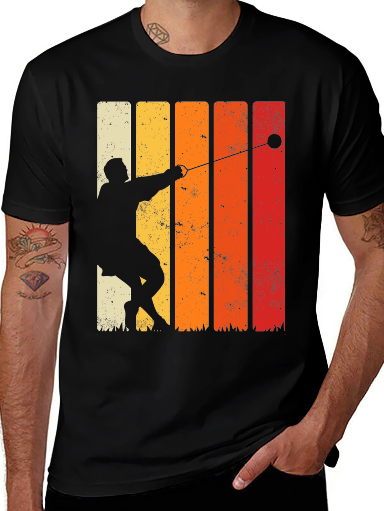 Variant 16 of Retro Hammer Throw Silhouette T-Shirt