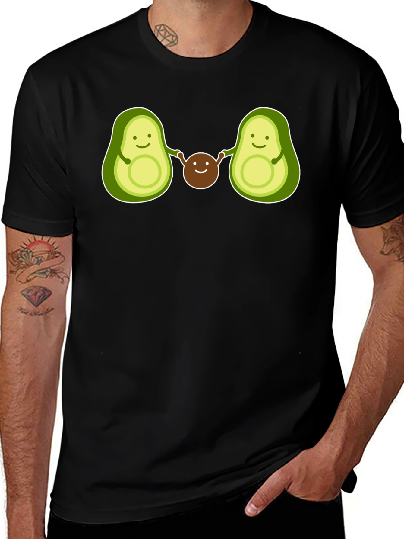 Variant 18 of Avocado Family Graphic Tee - Black