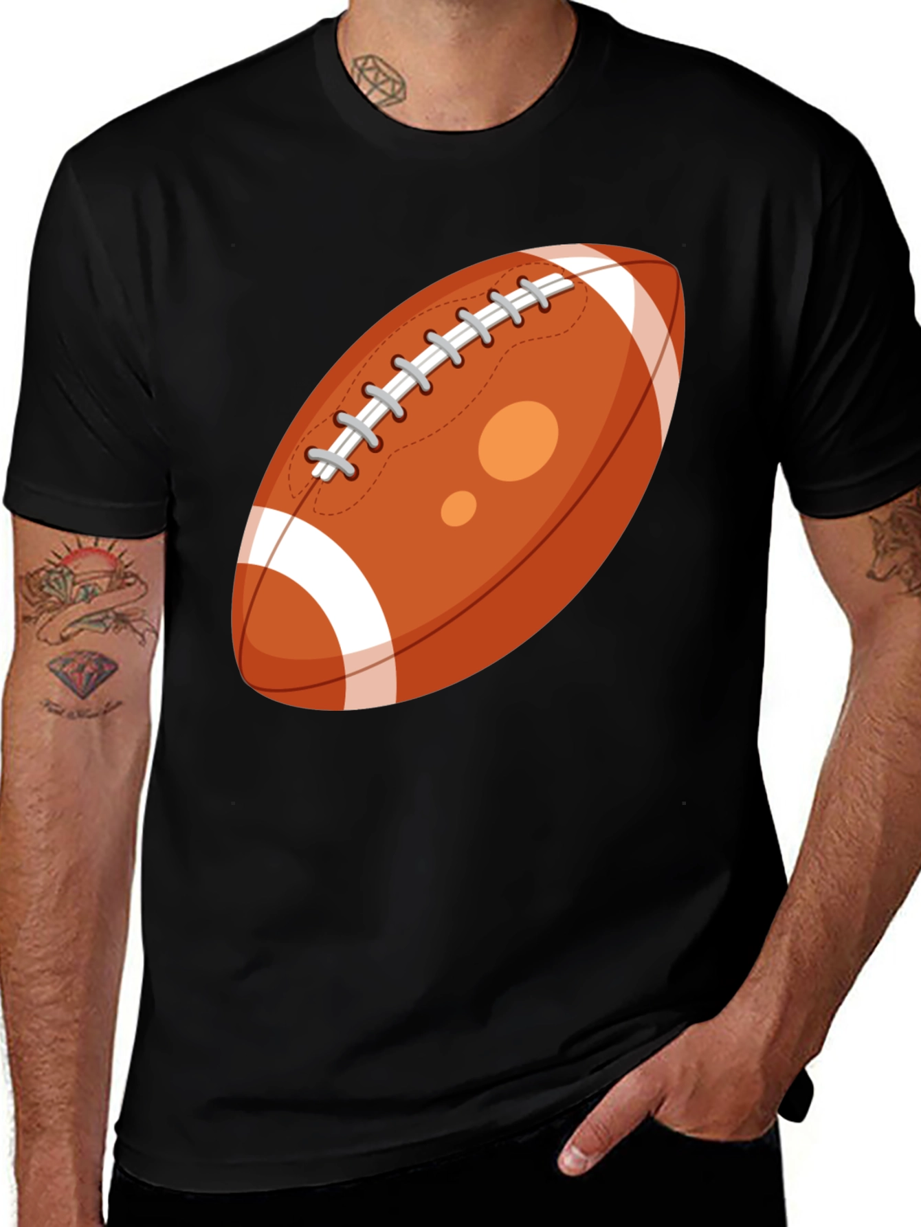 Variant 8 of Football Graphic Tee - Casual Black T-Shirt for Sports Fans
