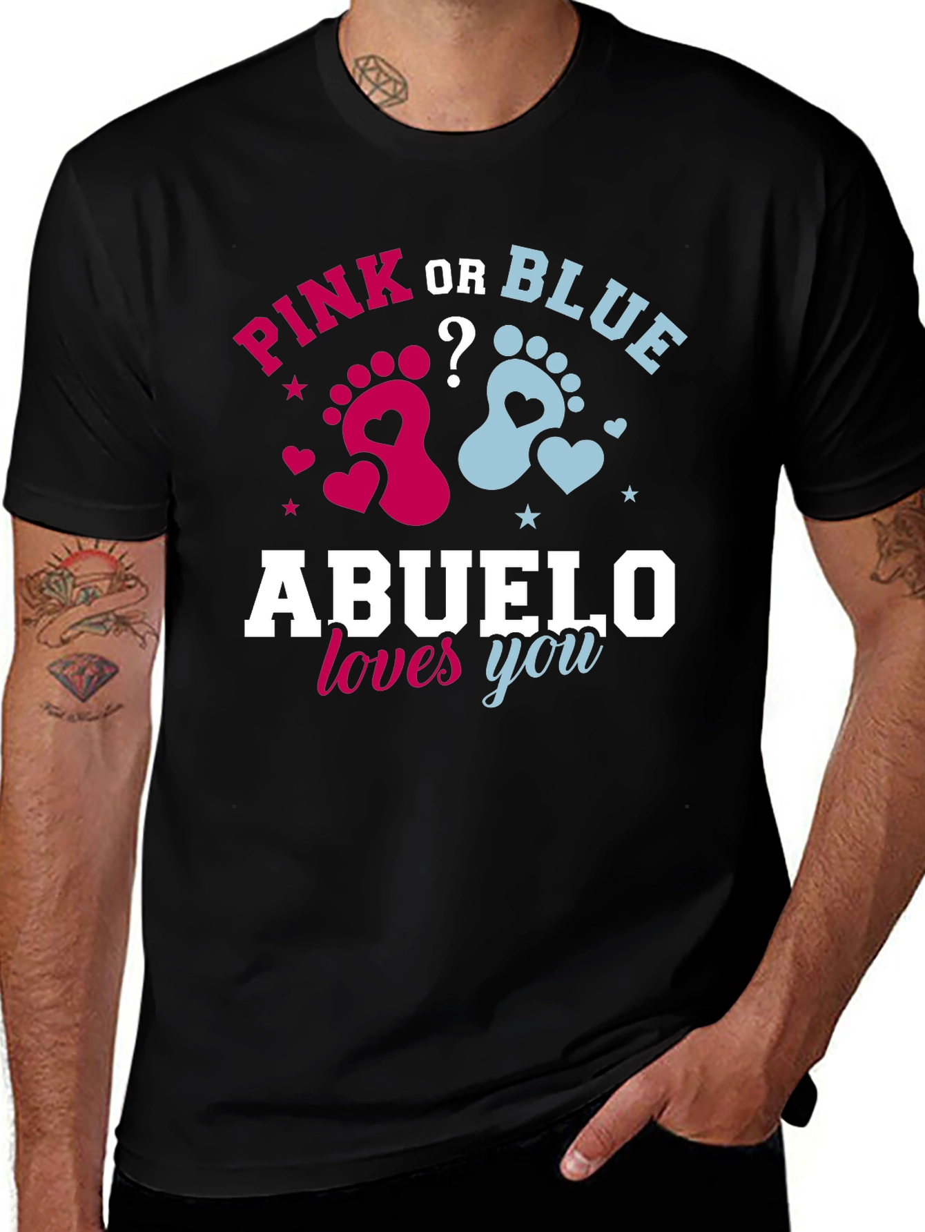 Pink or Blue Abuelo Loves You Gender Reveal T-Shirt