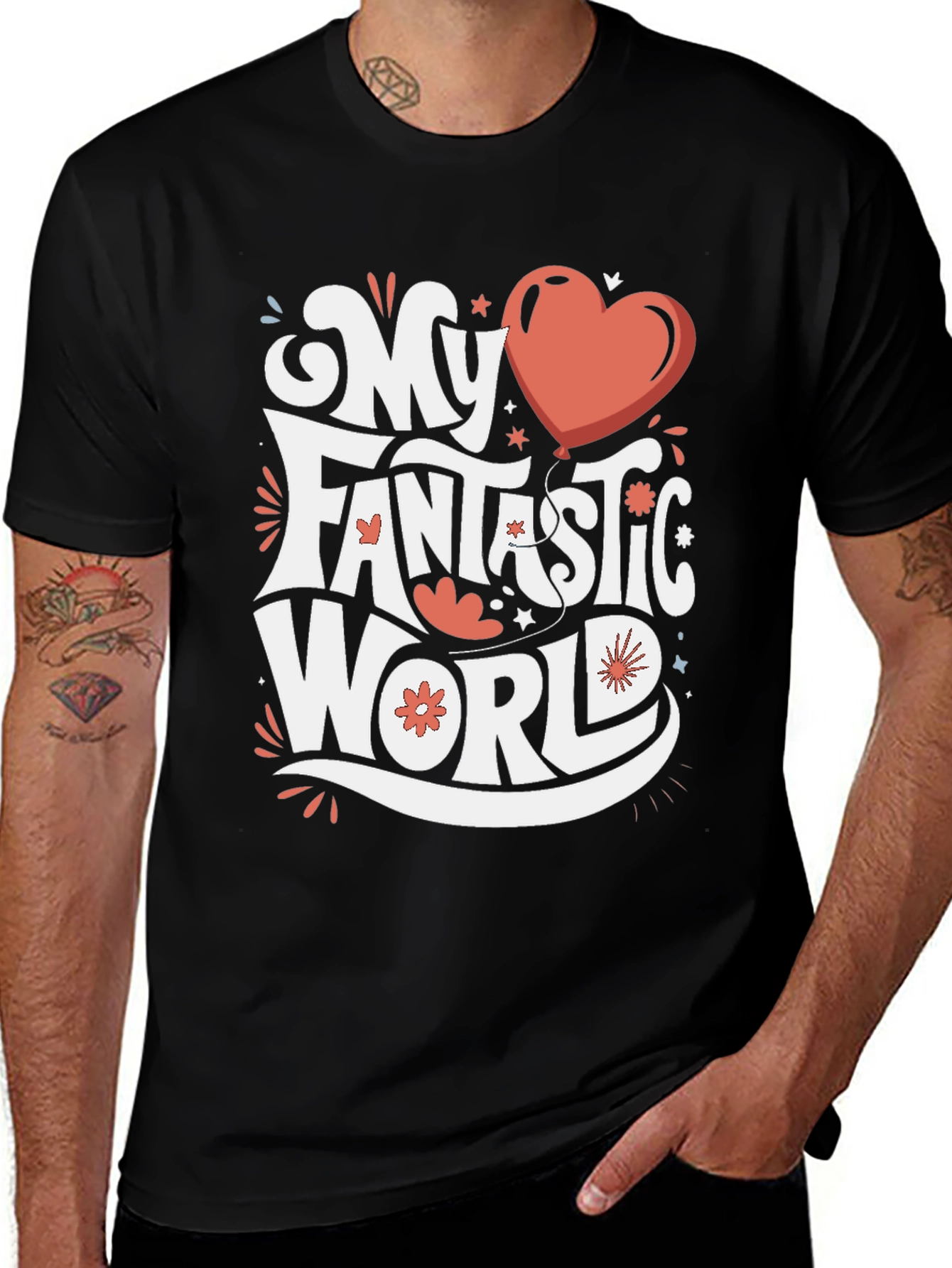 Variant 10 of My Fantastic World Graphic Tee - Black