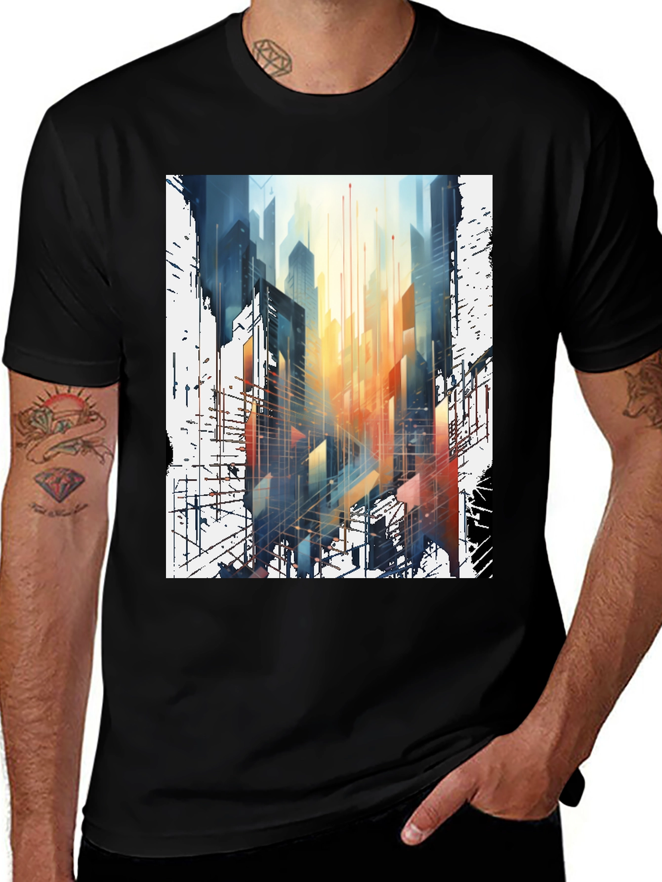 Urban Inkscape Tee - Cityscape Art Shirt