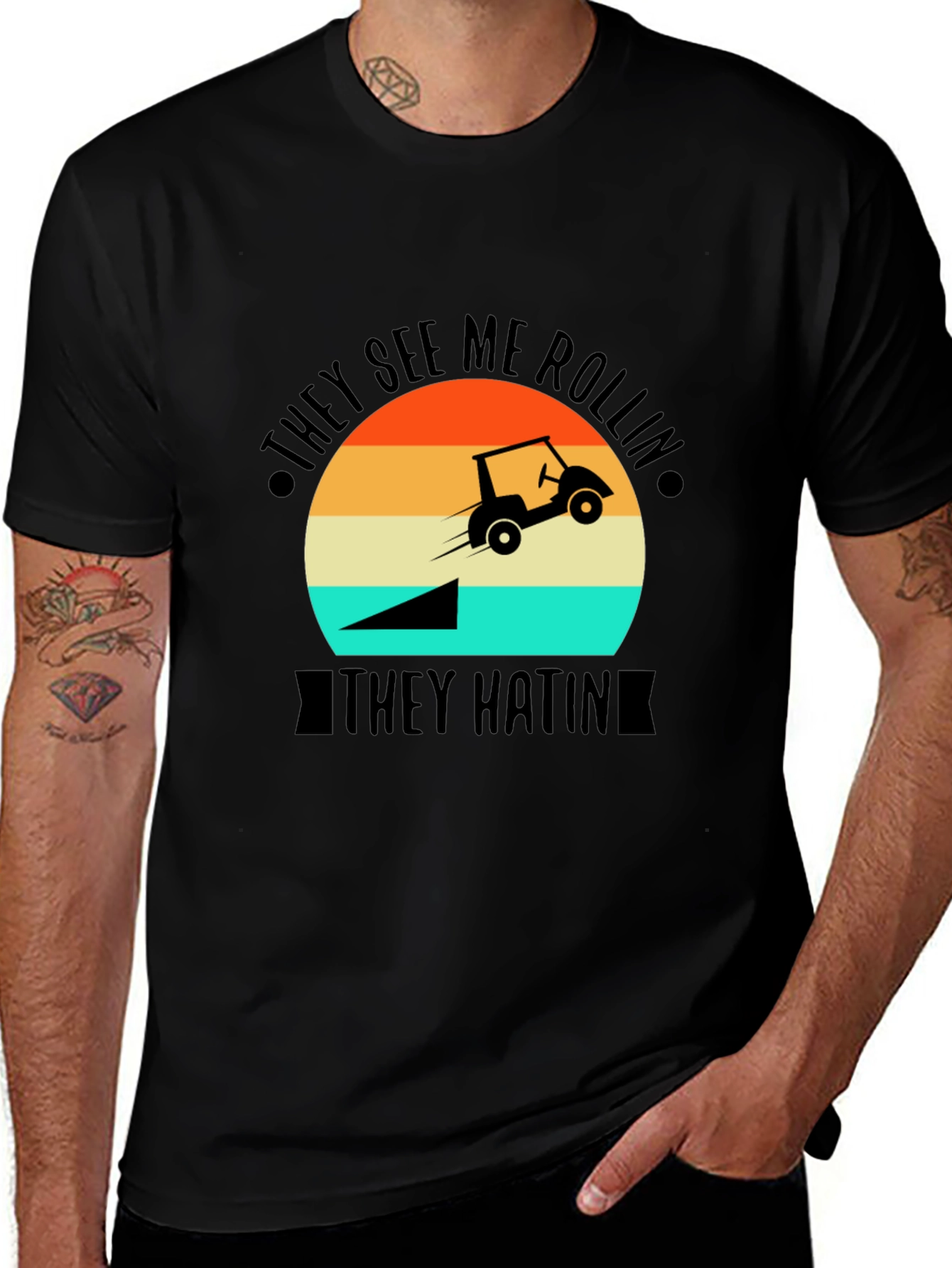 Variant 20 of They See Me Rollin' T-Shirt - Golf Cart Jump