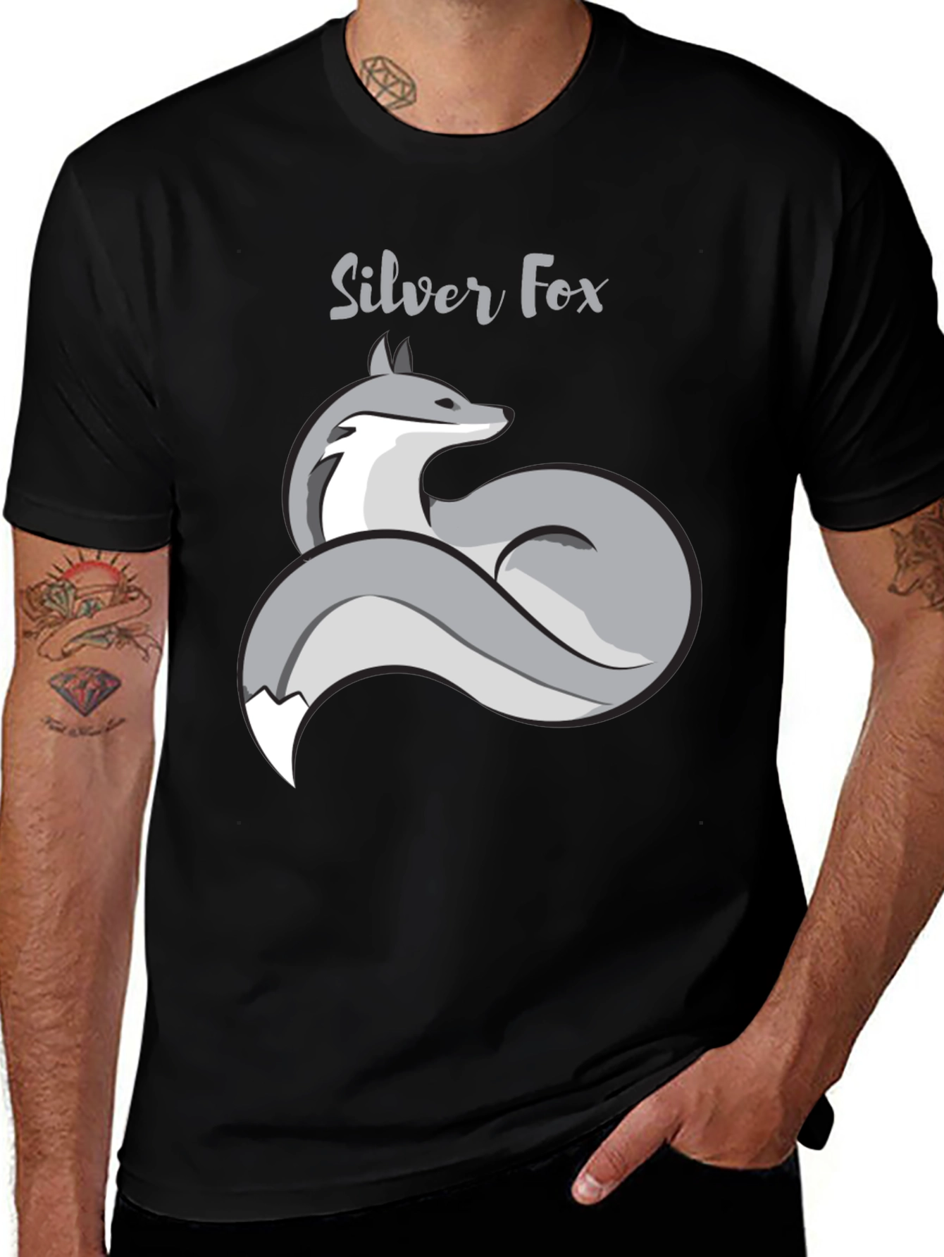 Variant 7 of Silver Fox Graphic T-Shirt - Stylish Men's Tee