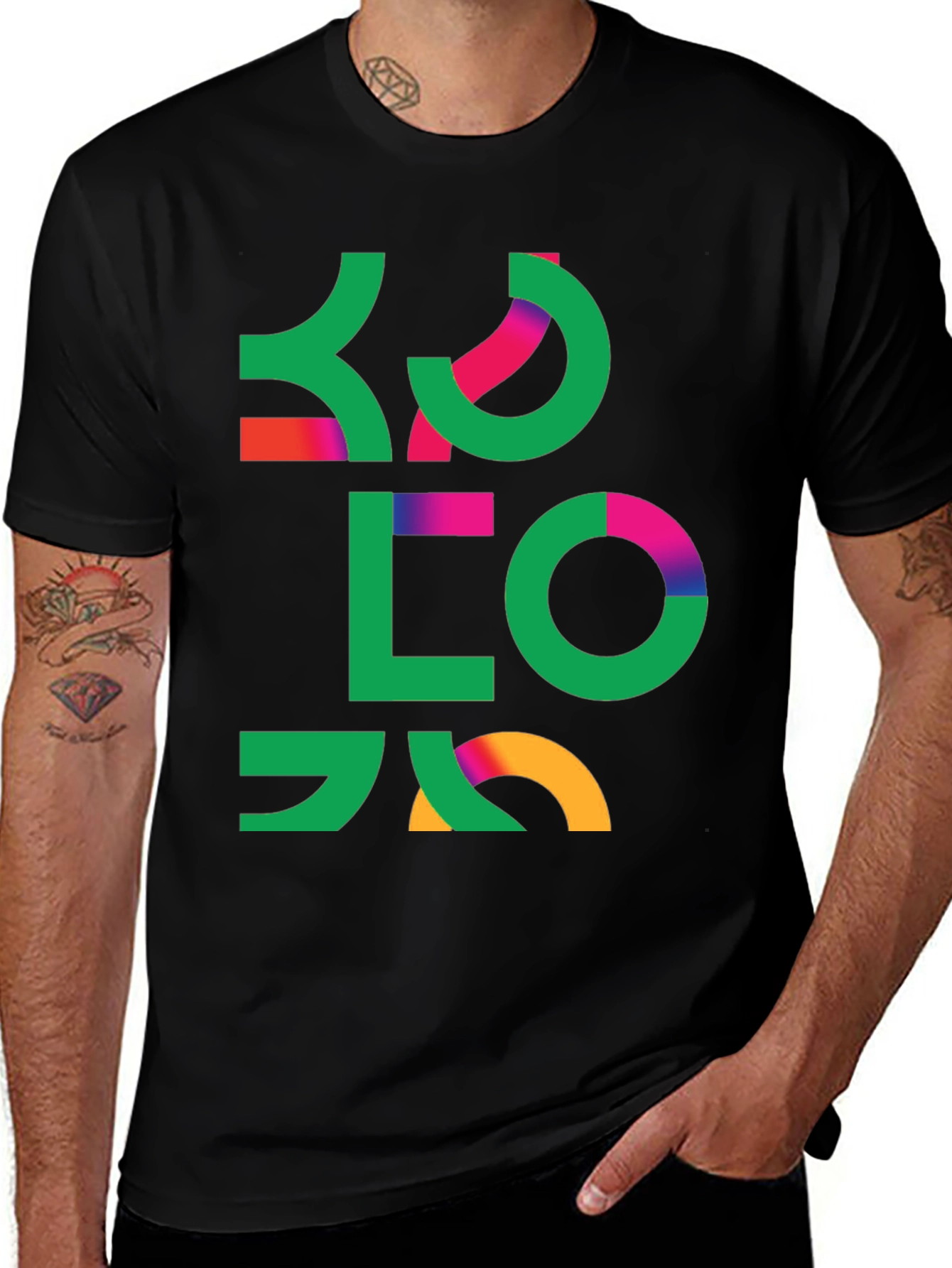 Abstract Graphic Black T-Shirt