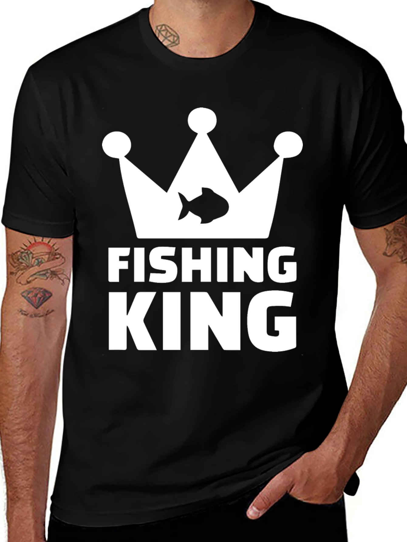Variant 28 of Fishing King T-Shirt - Crown Design