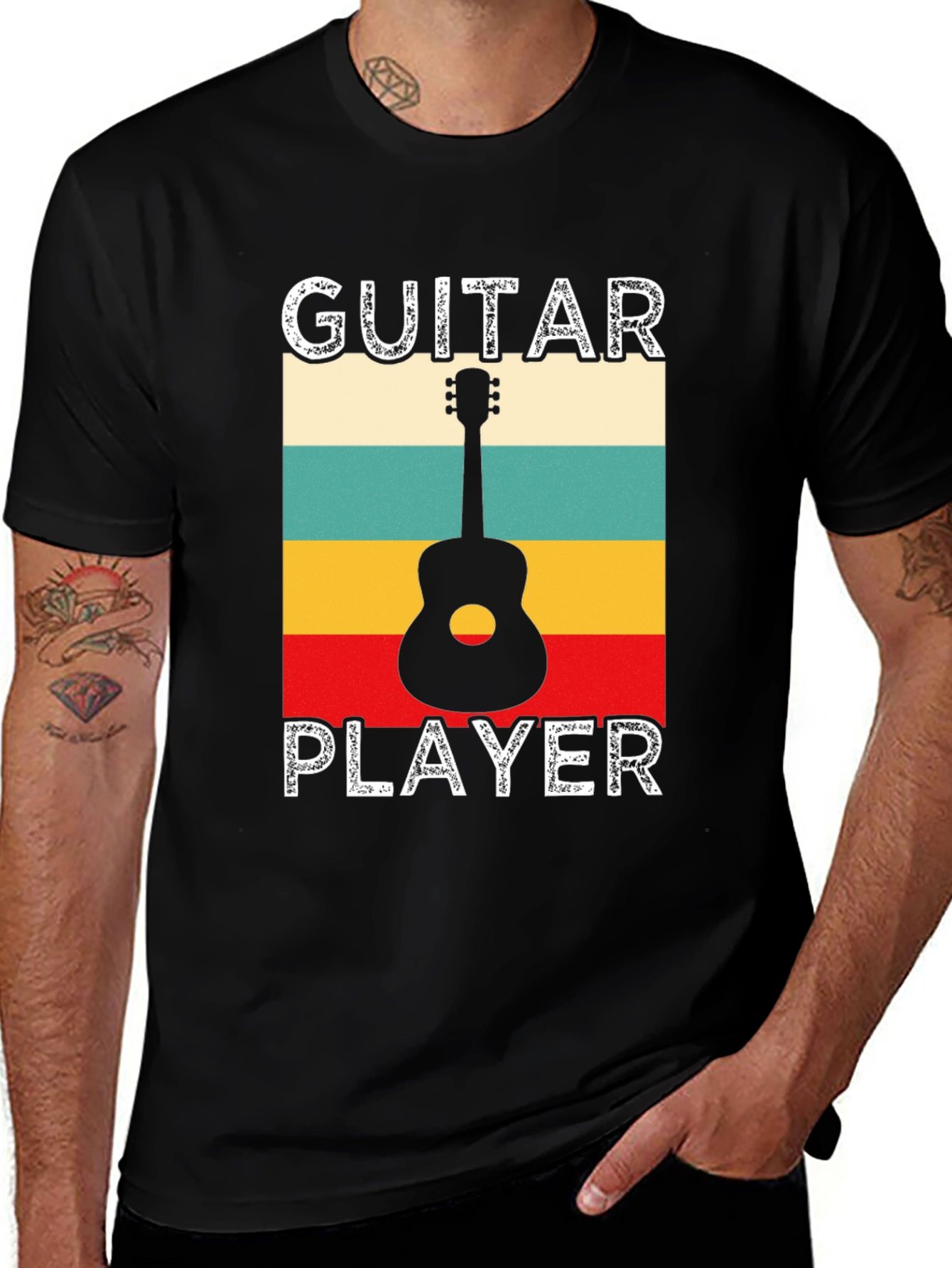 Variant 5 of Guitar Player Retro T-Shirt - Music Lover Tee
