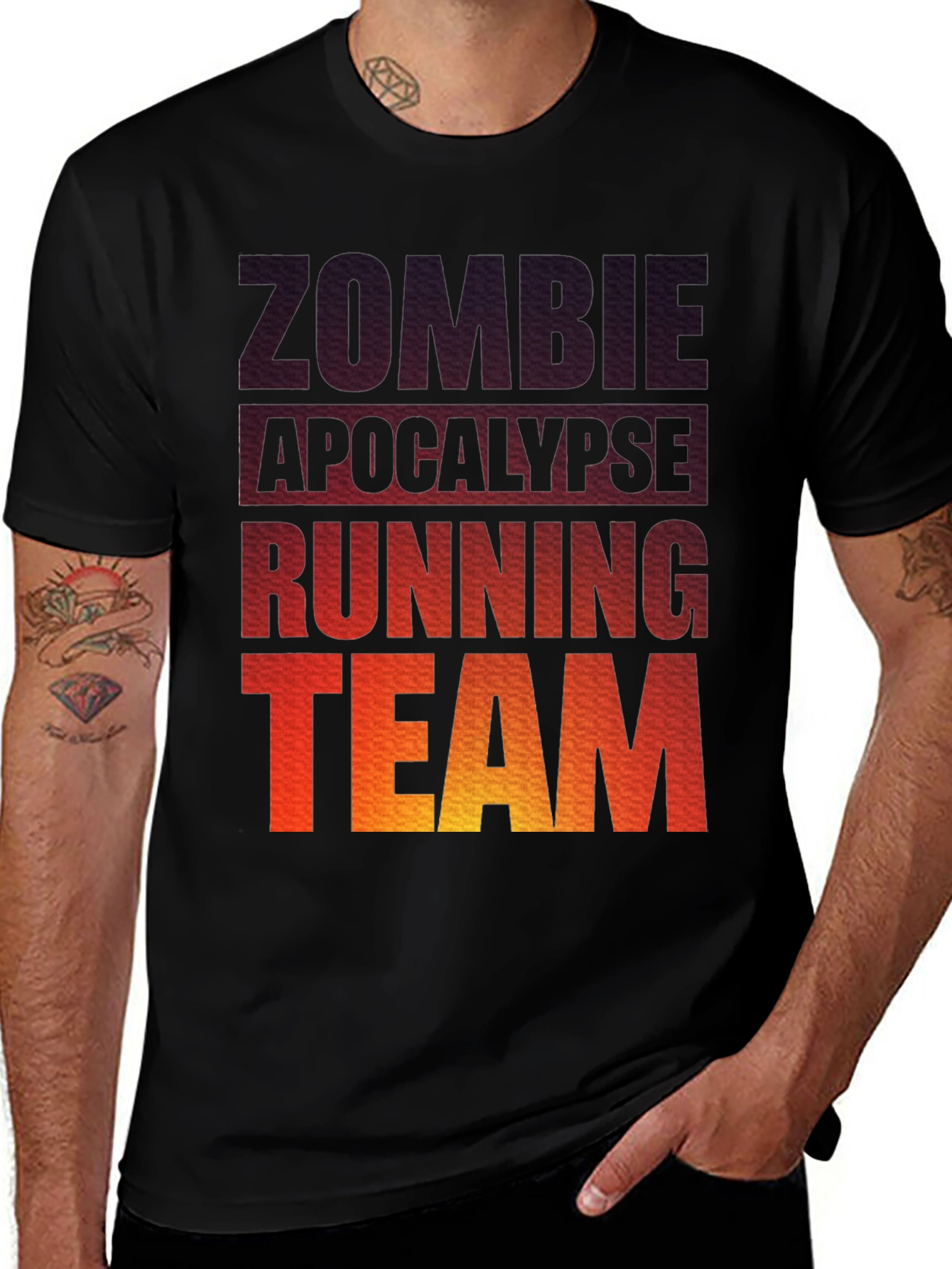 Variant 9 of Zombie Apocalypse Running Team Graphic T-Shirt