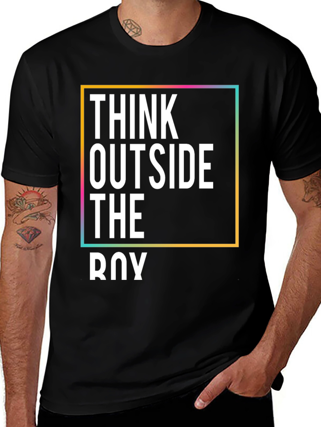 Variant 28 of Think Outside The Box T-Shirt - Trendy Graphic Tee