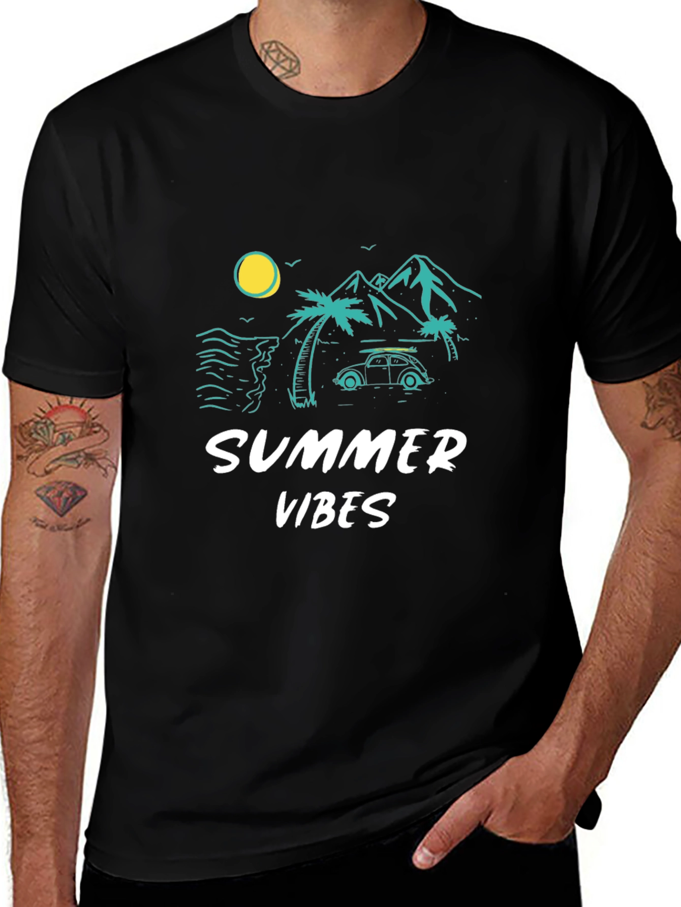 Summer Vibes Graphic T-Shirt - Black