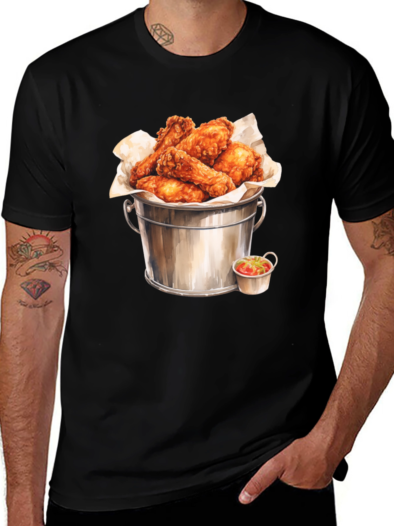 Bucket of Wings Graphic Tee - Foodie Fashion