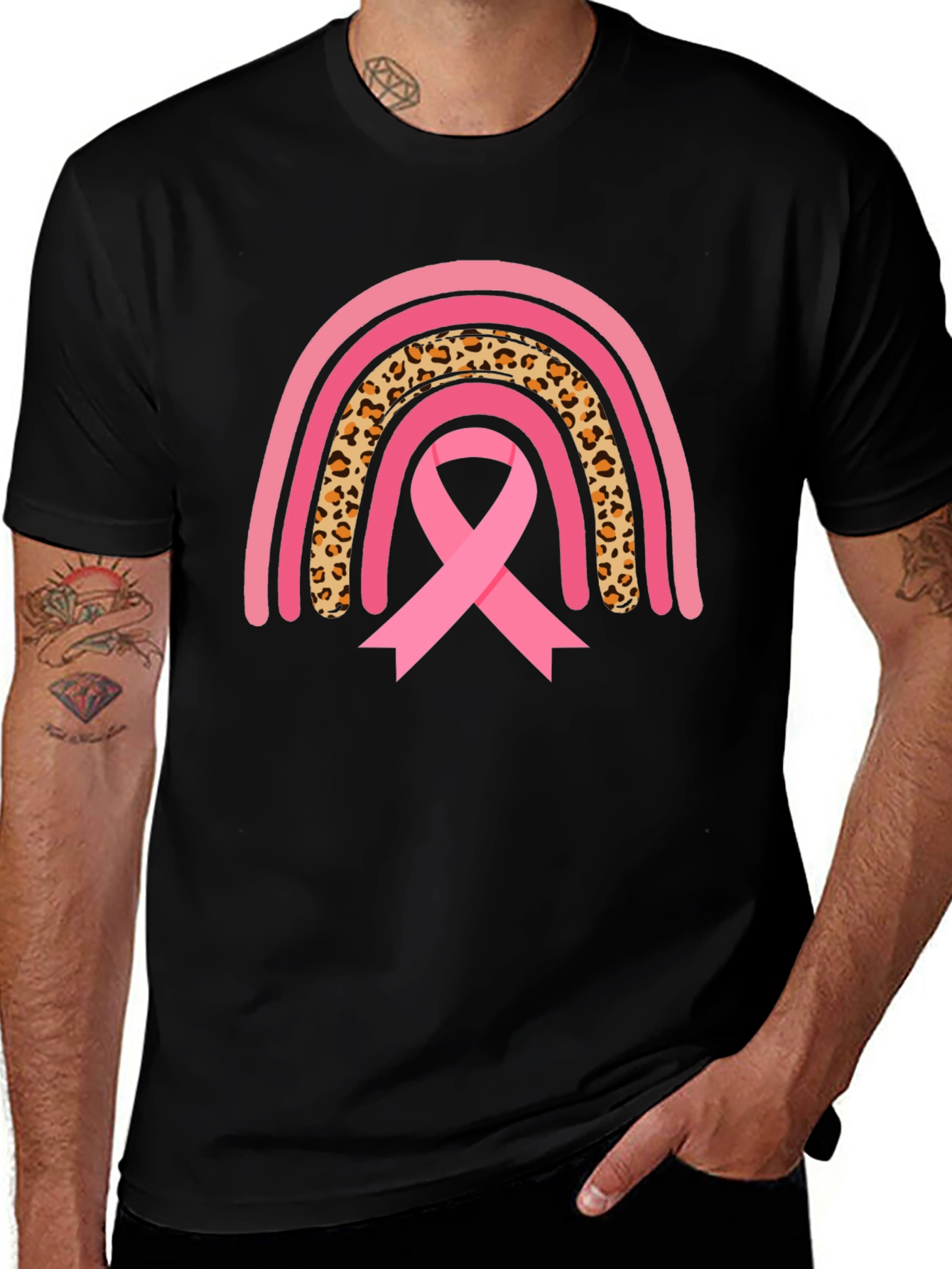 Variant 24 of Breast Cancer Awareness Rainbow T-Shirt