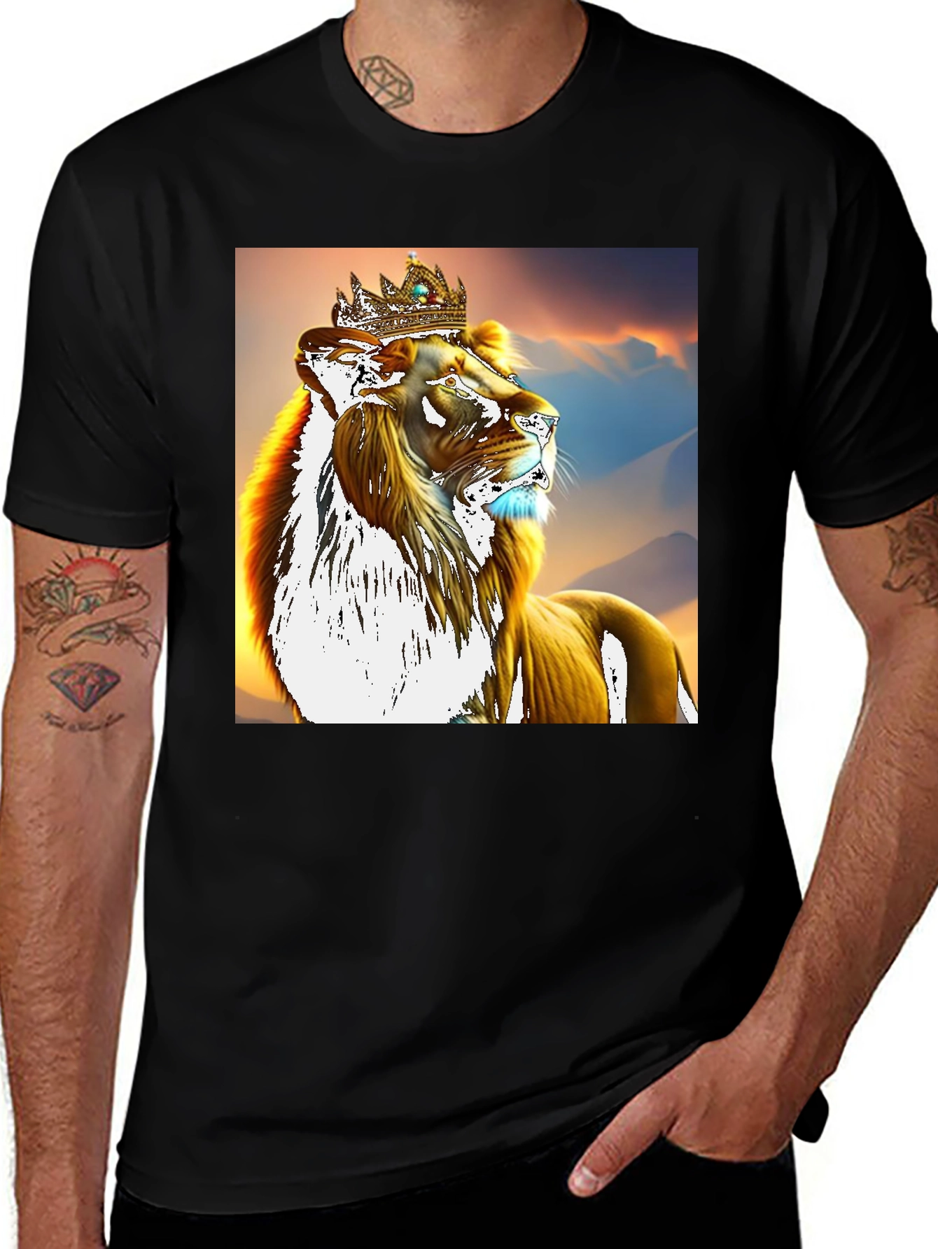 Variant 13 of Lion King Graphic T-Shirt - Regal Lion Design