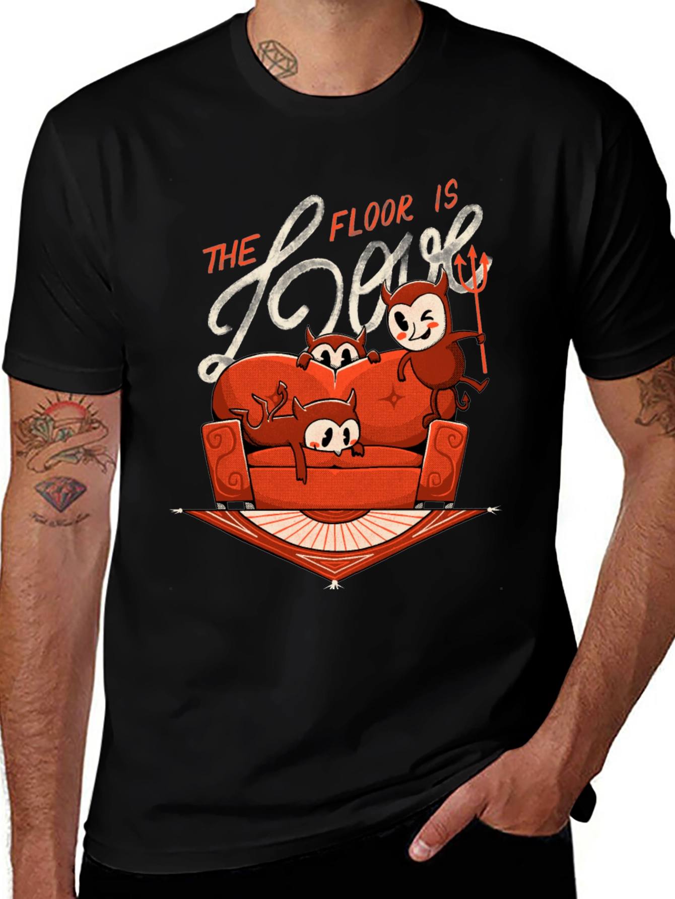 Variant 10 of The Floor is Lava Funny Graphic T-Shirt