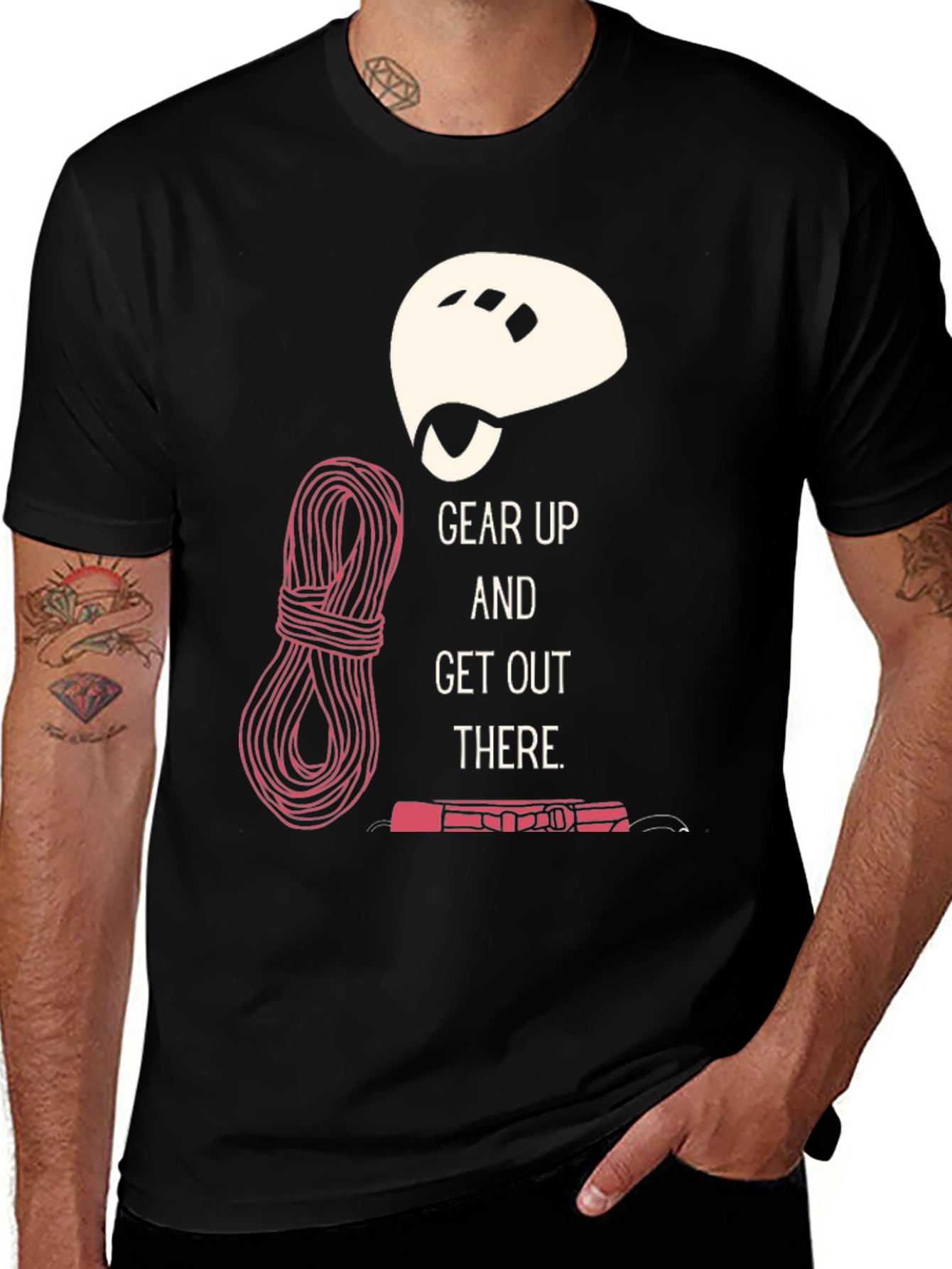 Black Climbing Gear Up T-Shirt Adventure main image