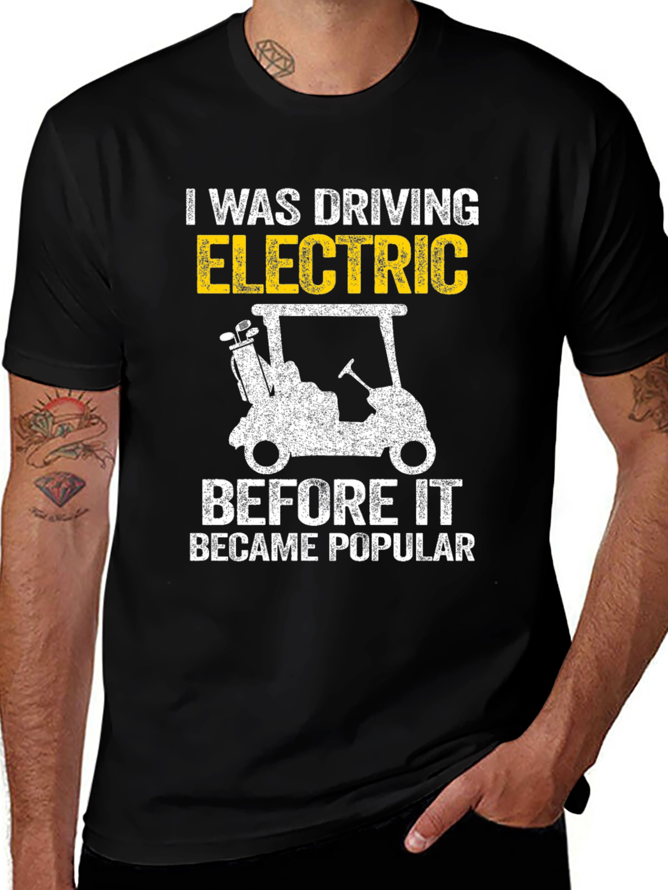Variant 17 of Electric Golf Cart T-Shirt - Before it was Popular!