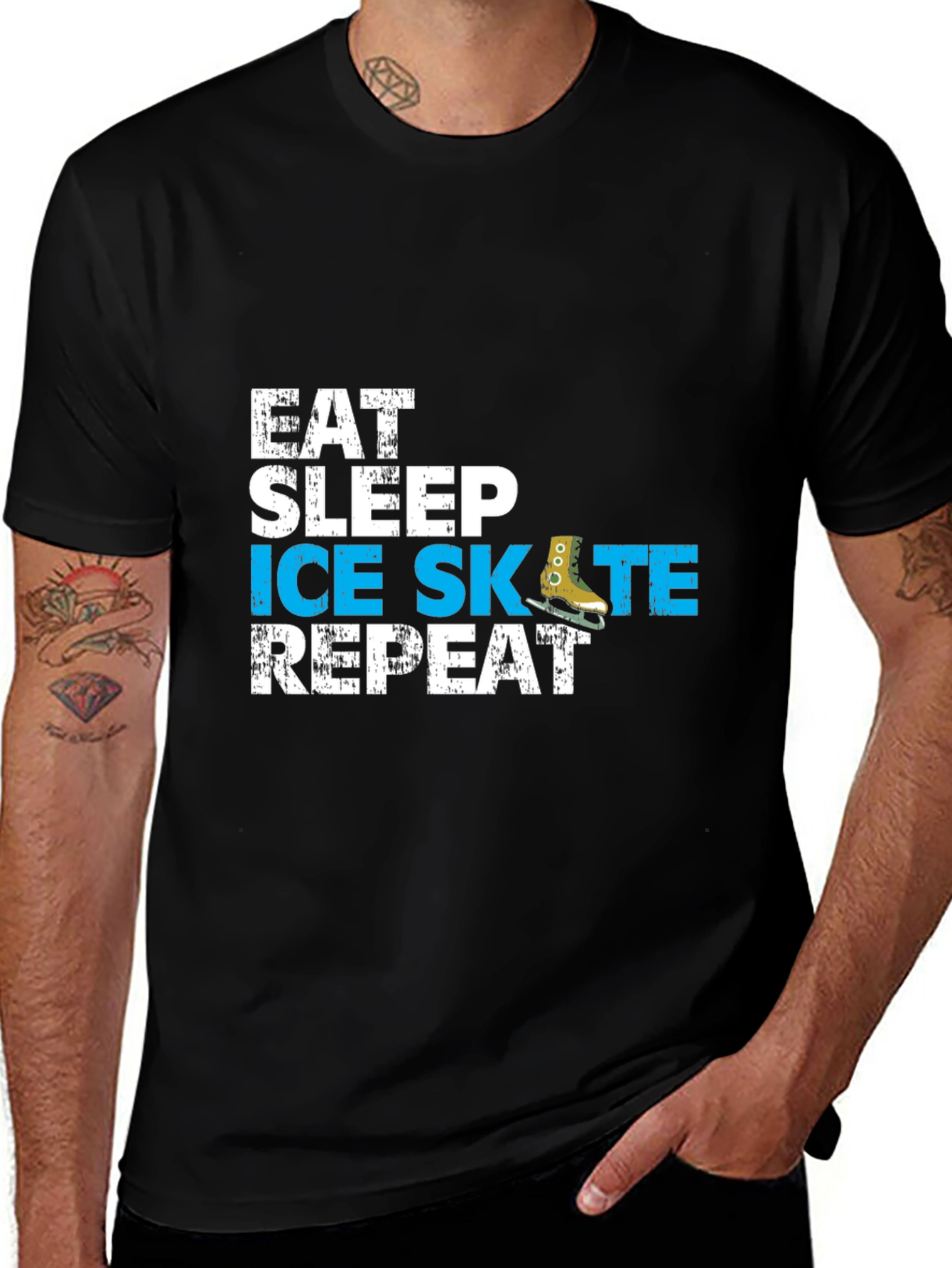 Variant 17 of Eat Sleep Ice Skate Repeat Graphic Tee