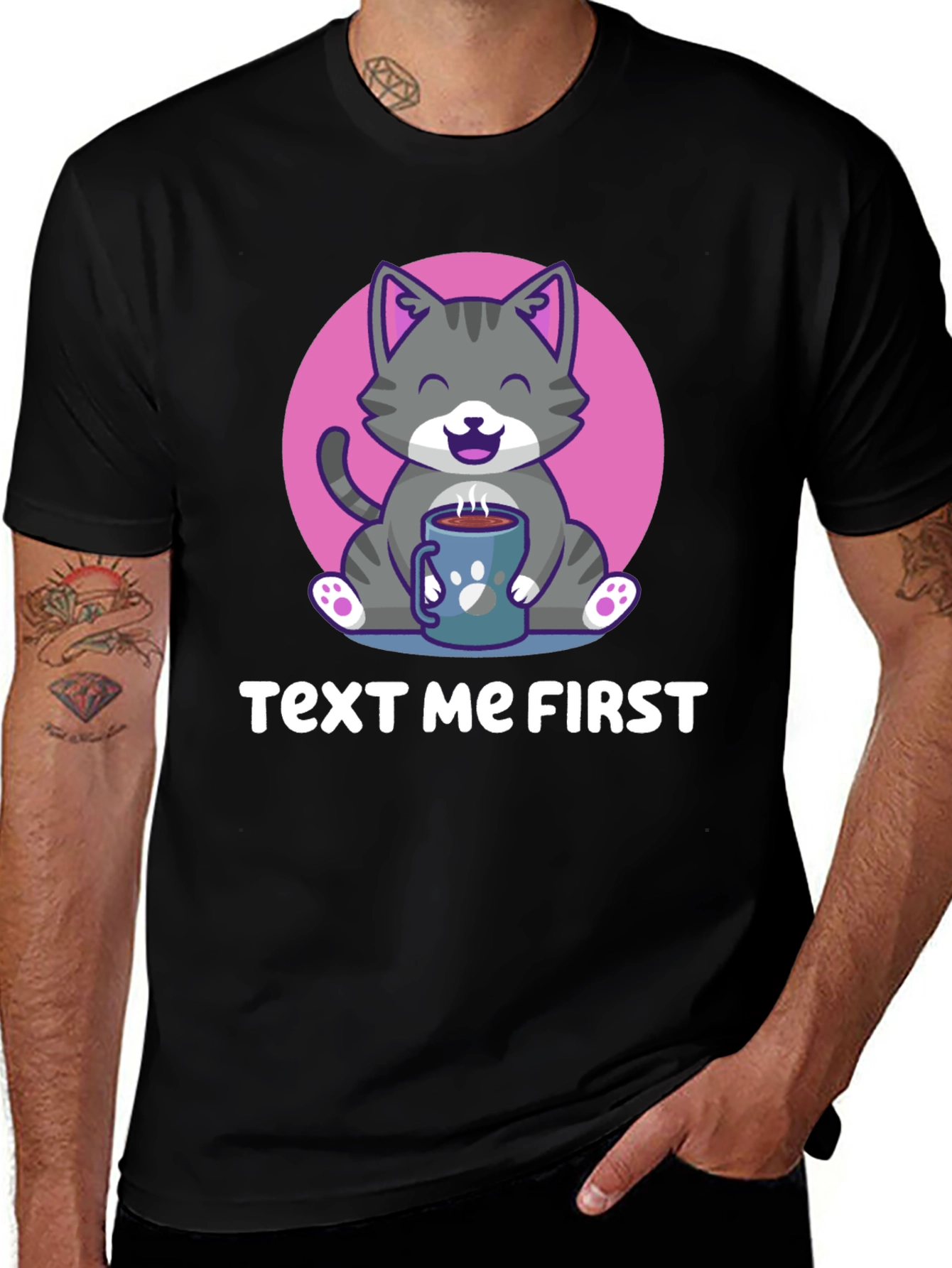 Variant 24 of Text Me First Cat Coffee T-Shirt