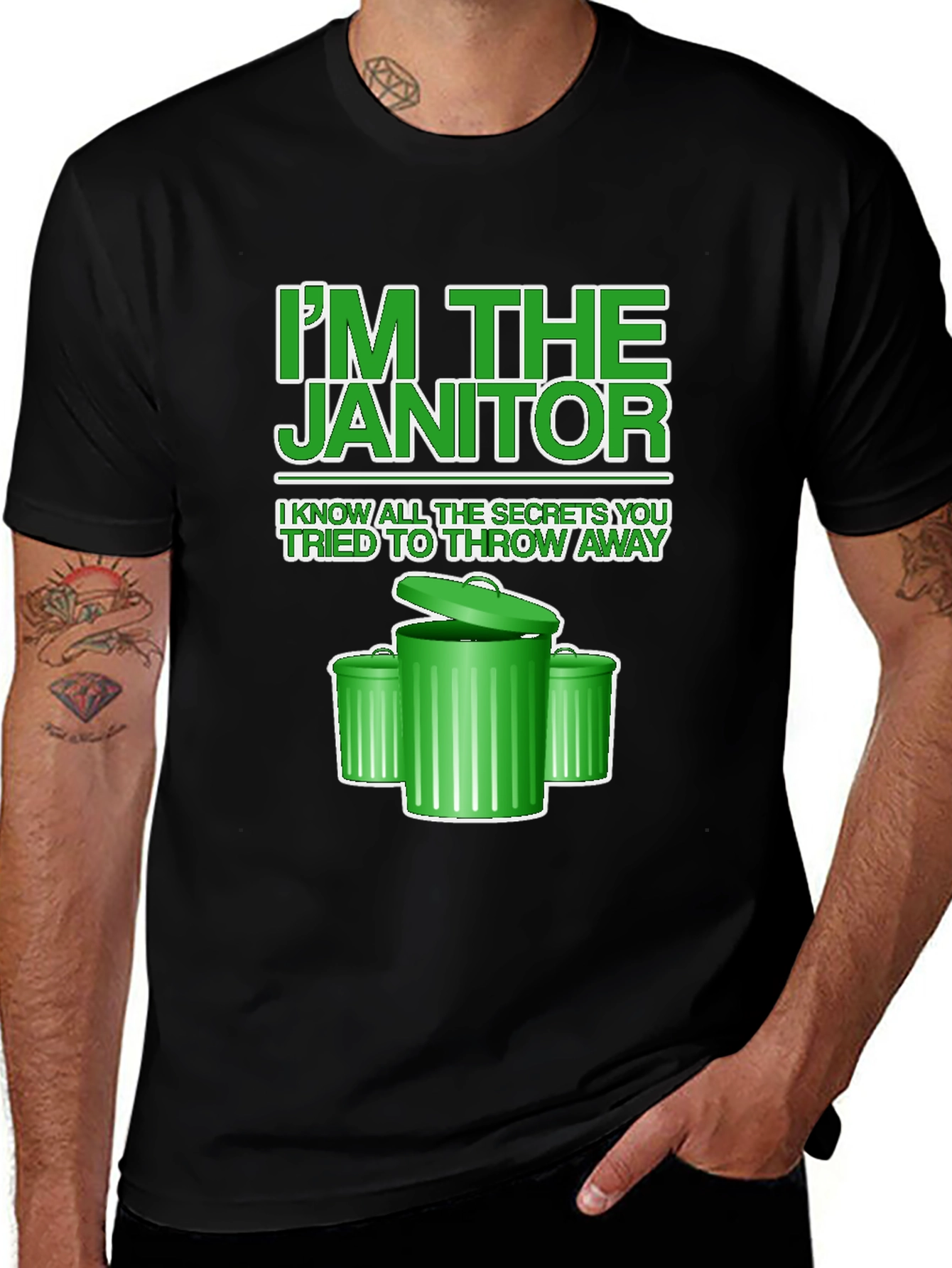 Black I'm the Janitor T-Shirt - Novelty Graphic Tee main image