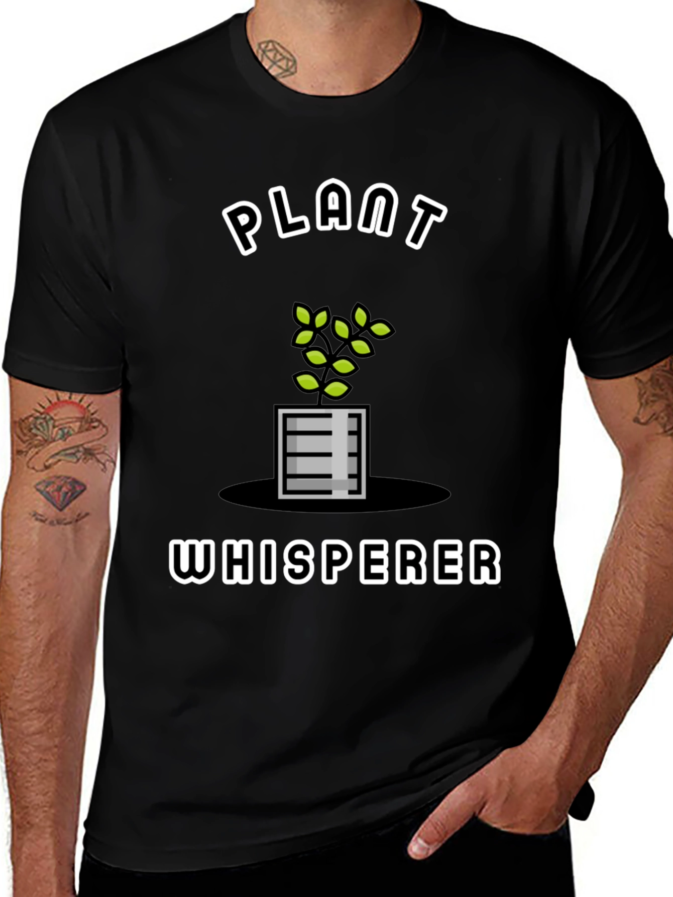 Variant 25 of Plant Whisperer Graphic Tee - Black