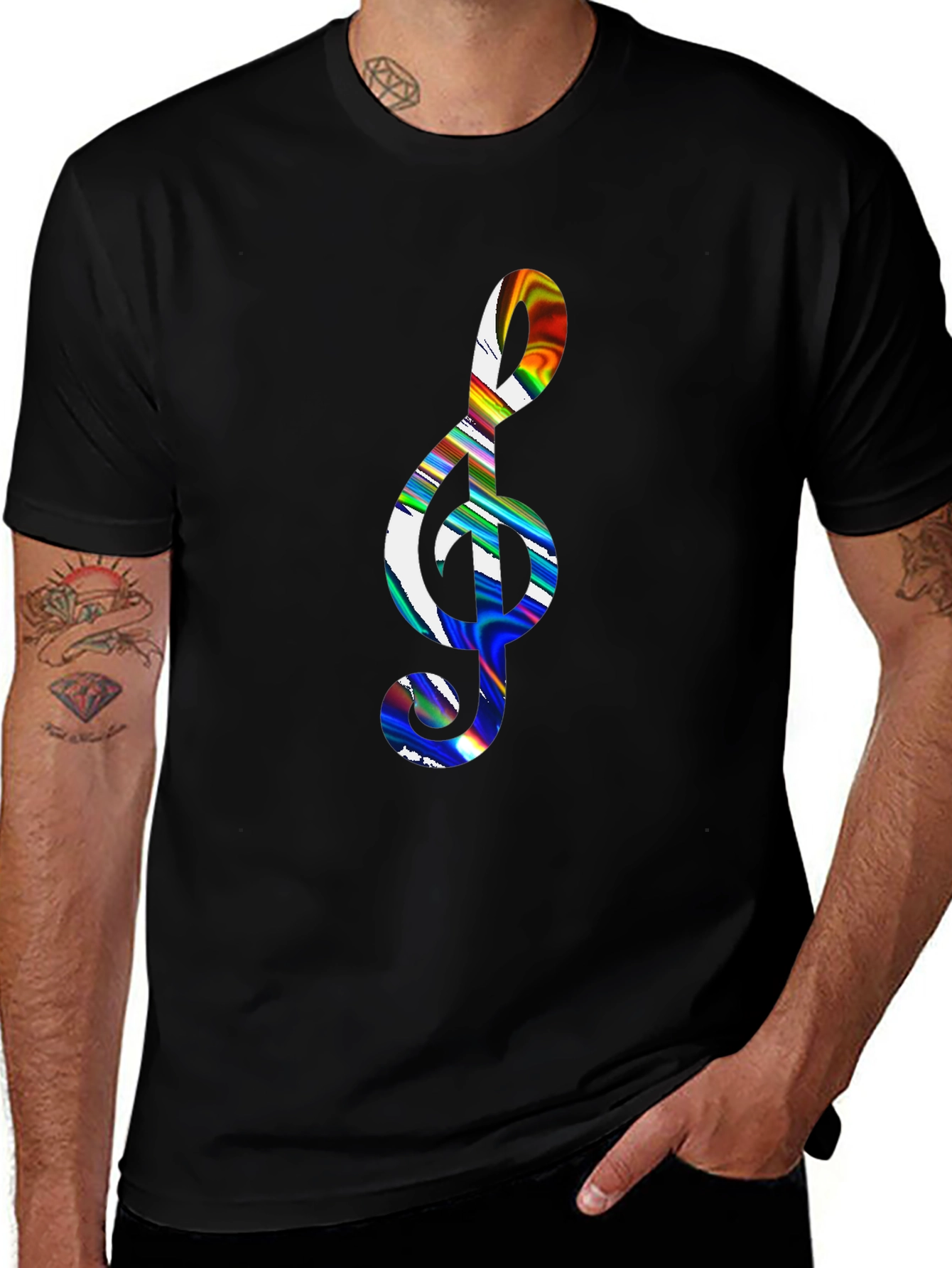 Variant 24 of Vibrant Treble Clef Graphic Tee - Musical Style
