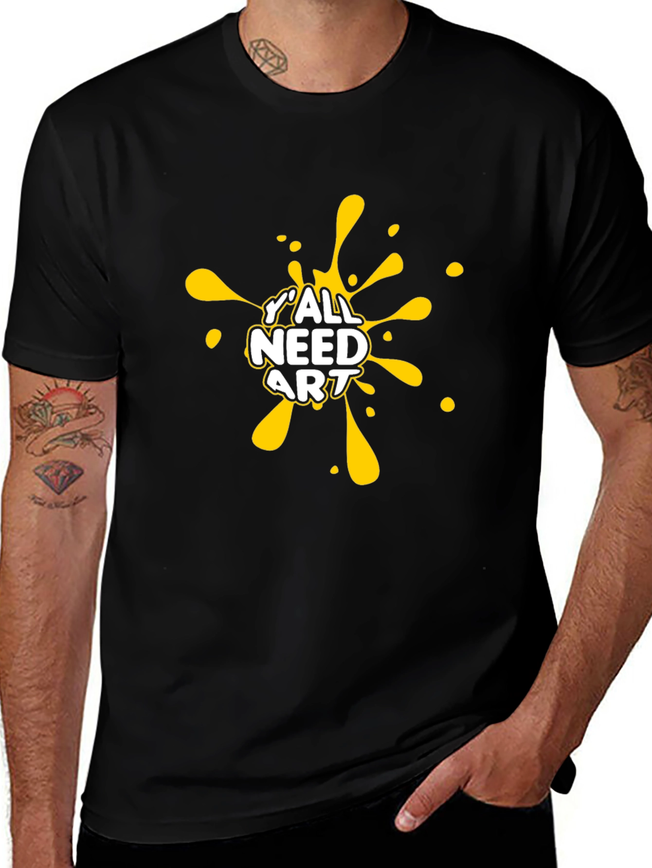 Variant 6 of Y'all Need Art T-Shirt - Black Graphic Tee