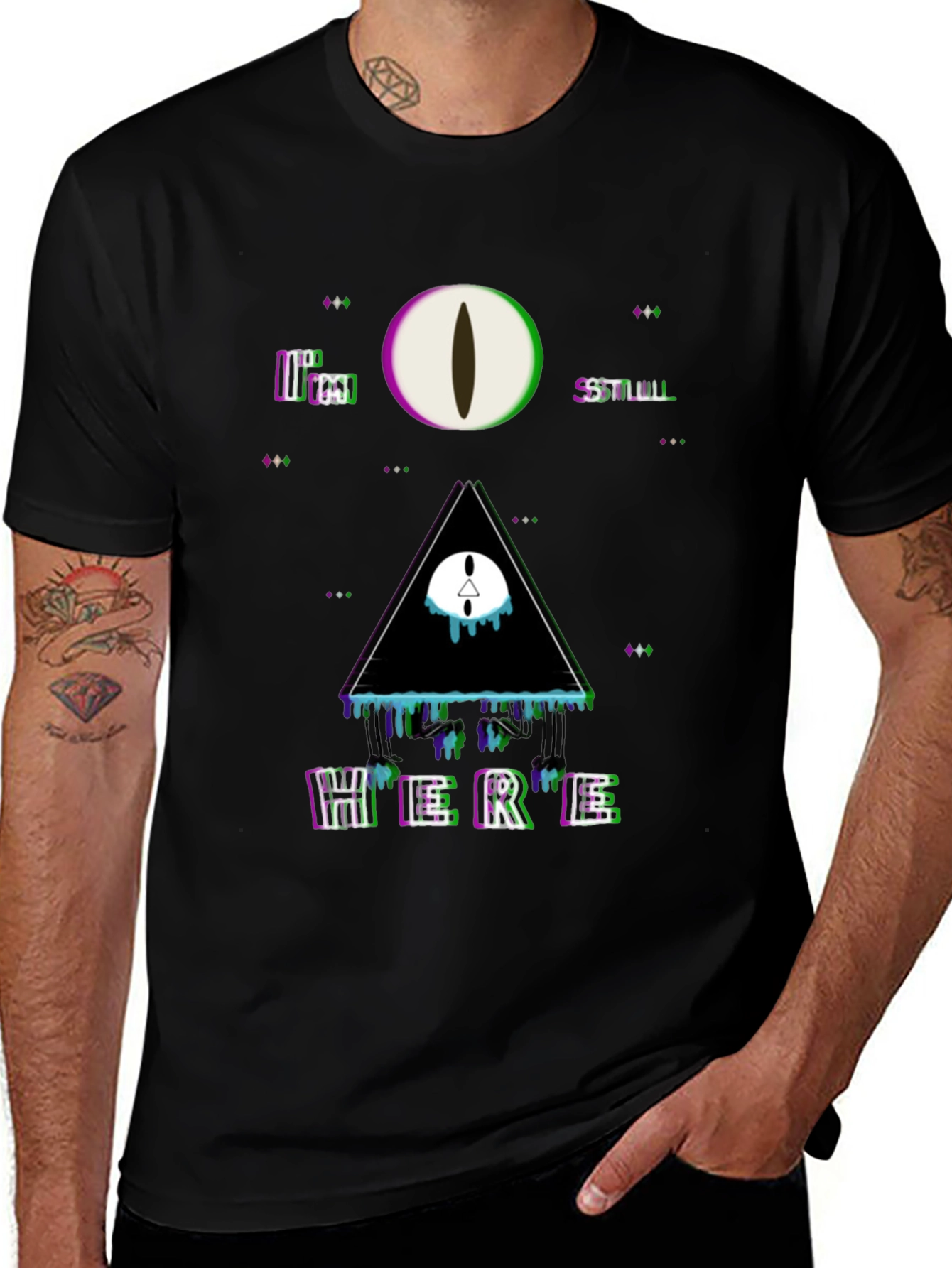 Variant 2 of Surreal Eye & Triangle Graphic T-Shirt