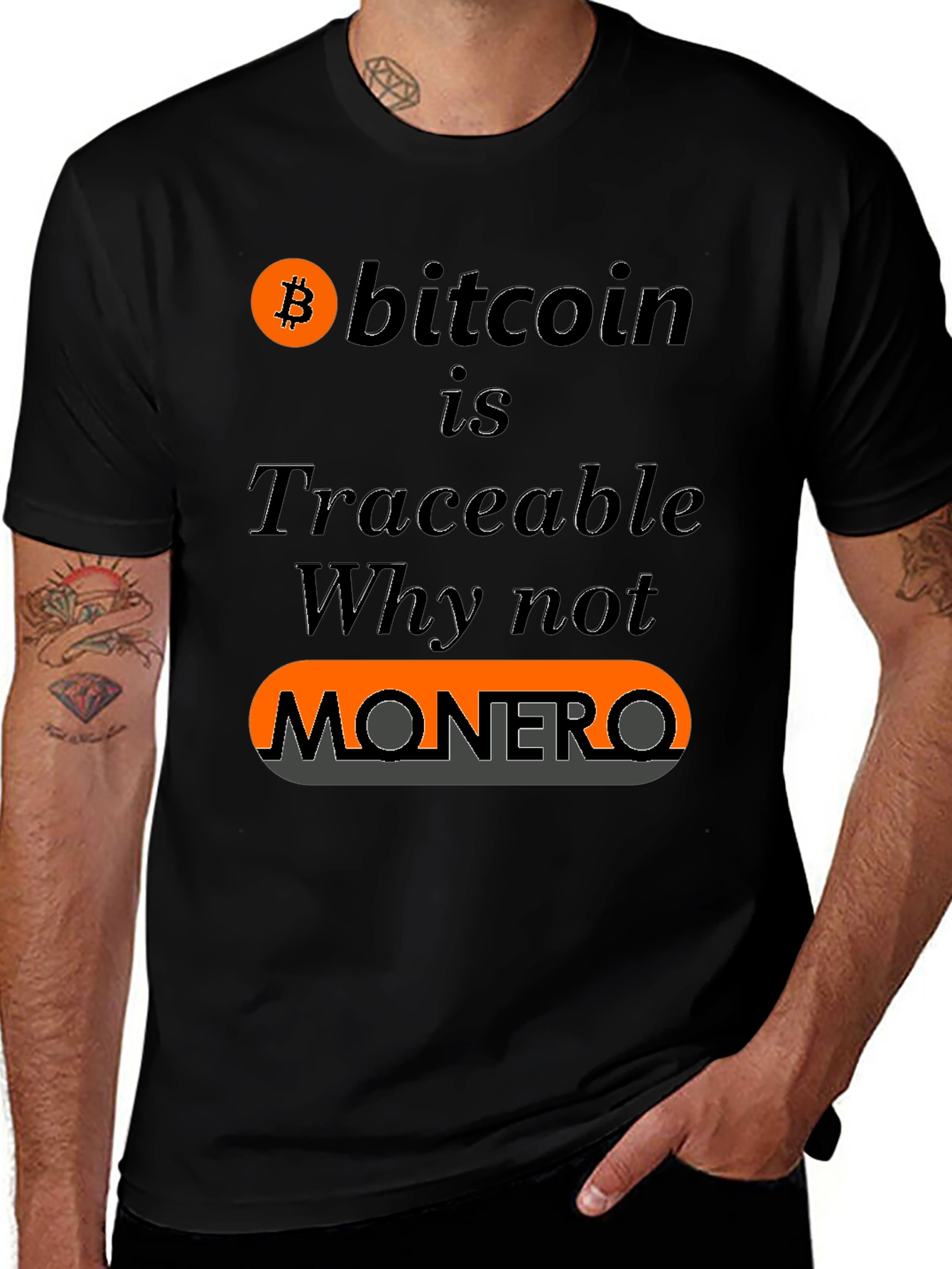 Variant 4 of Bitcoin vs Monero Crypto T-Shirt - Traceable