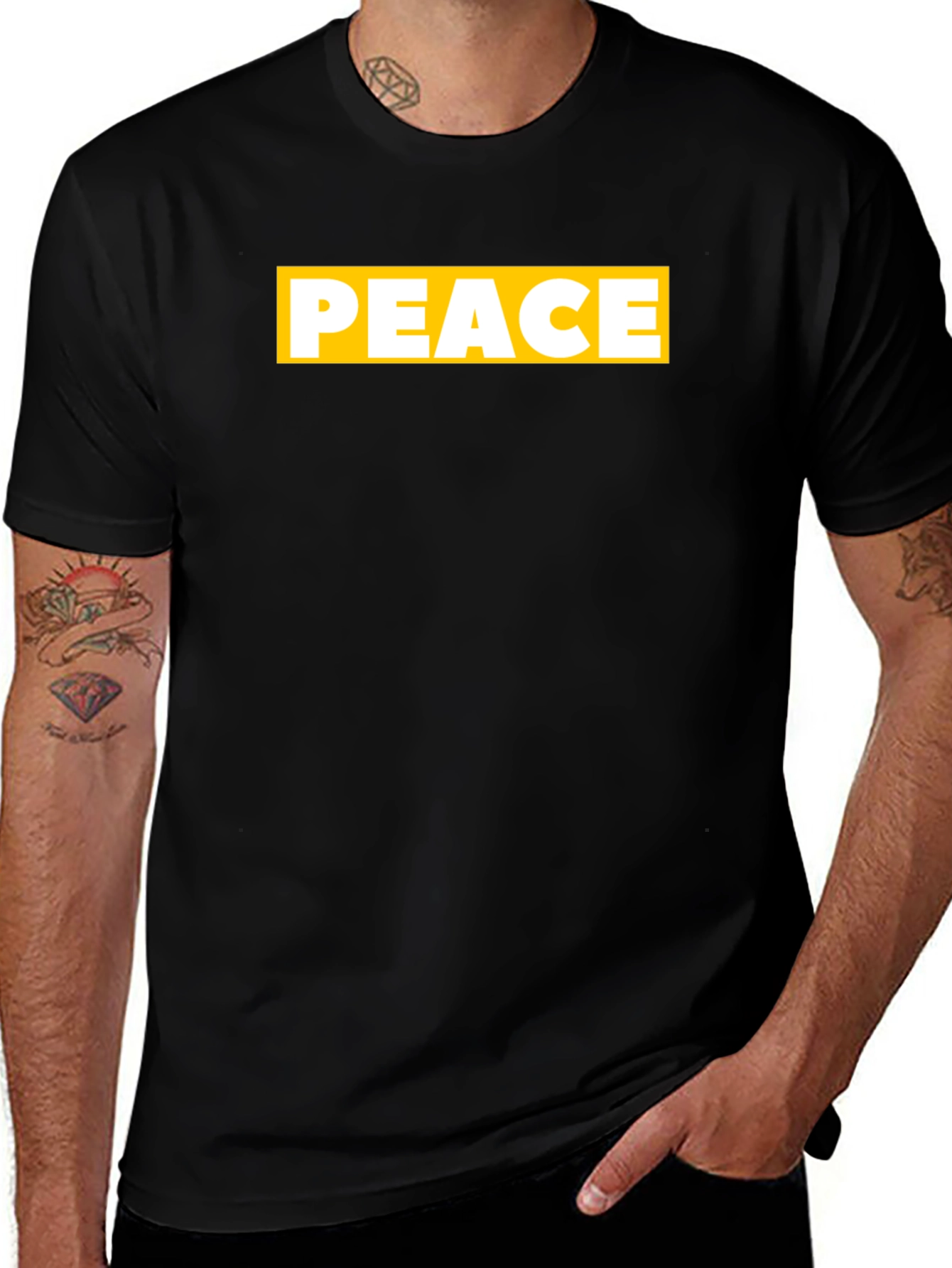 Variant 26 of Peace Graphic Tee - Modern Minimalist Style