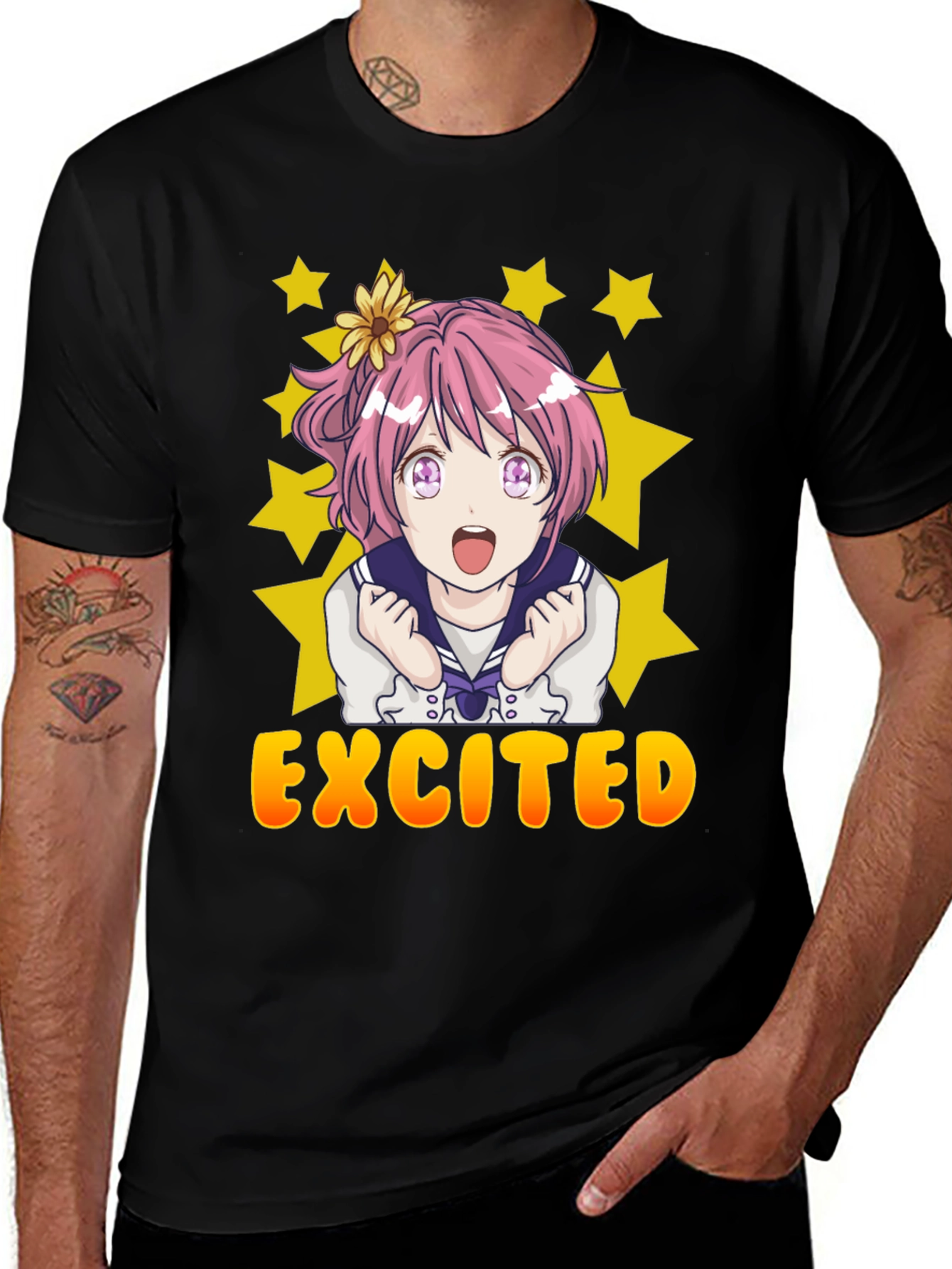 Excited Anime Girl T-Shirt - Kawaii Style