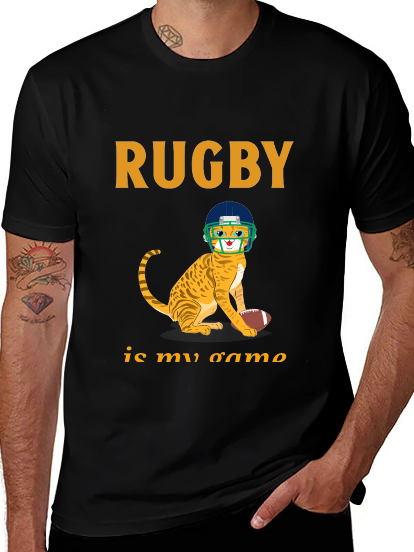 Variant 24 of Rugby Cat Graphic T-Shirt