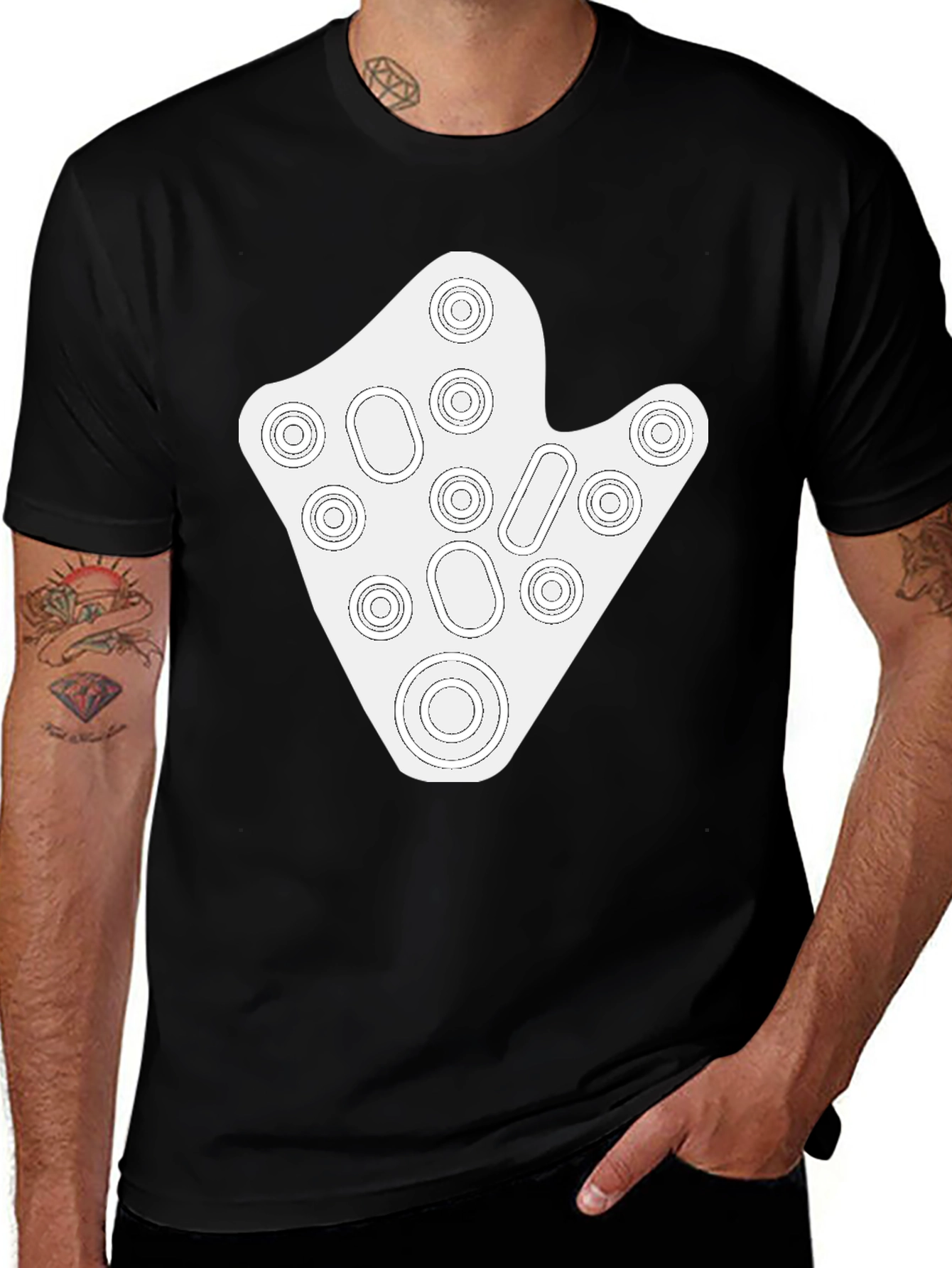 Variant 25 of Abstract Patterned Black T-Shirt
