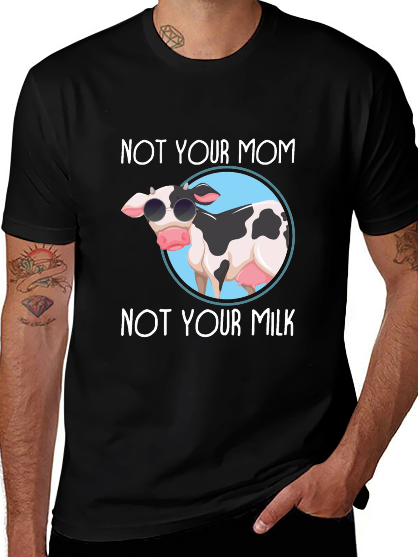 Variant 30 of Not Your Mom, Not Your Milk Black T-Shirt