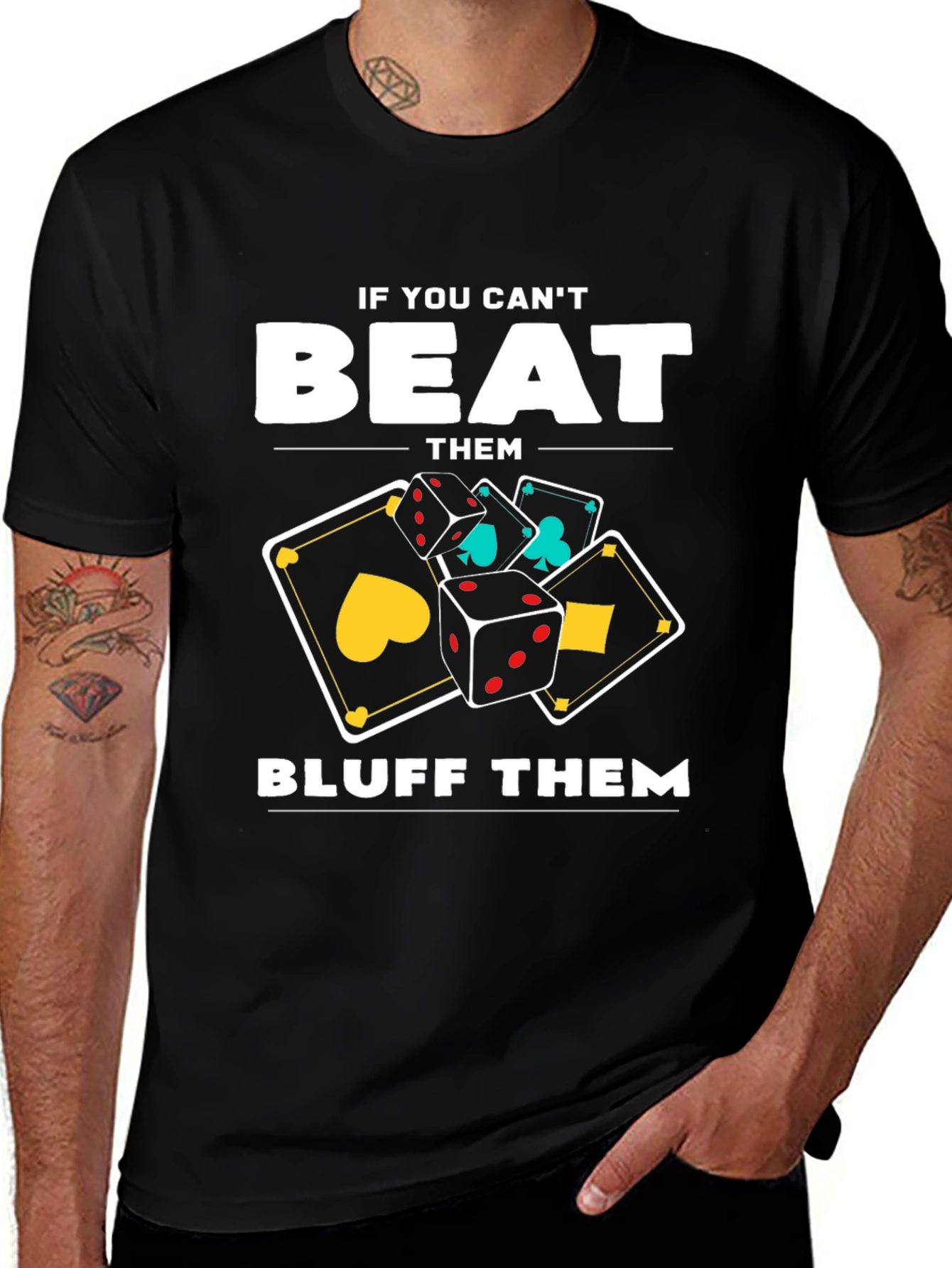 Variant 23 of Poker Bluff T-Shirt: Funny Card Game Apparel
