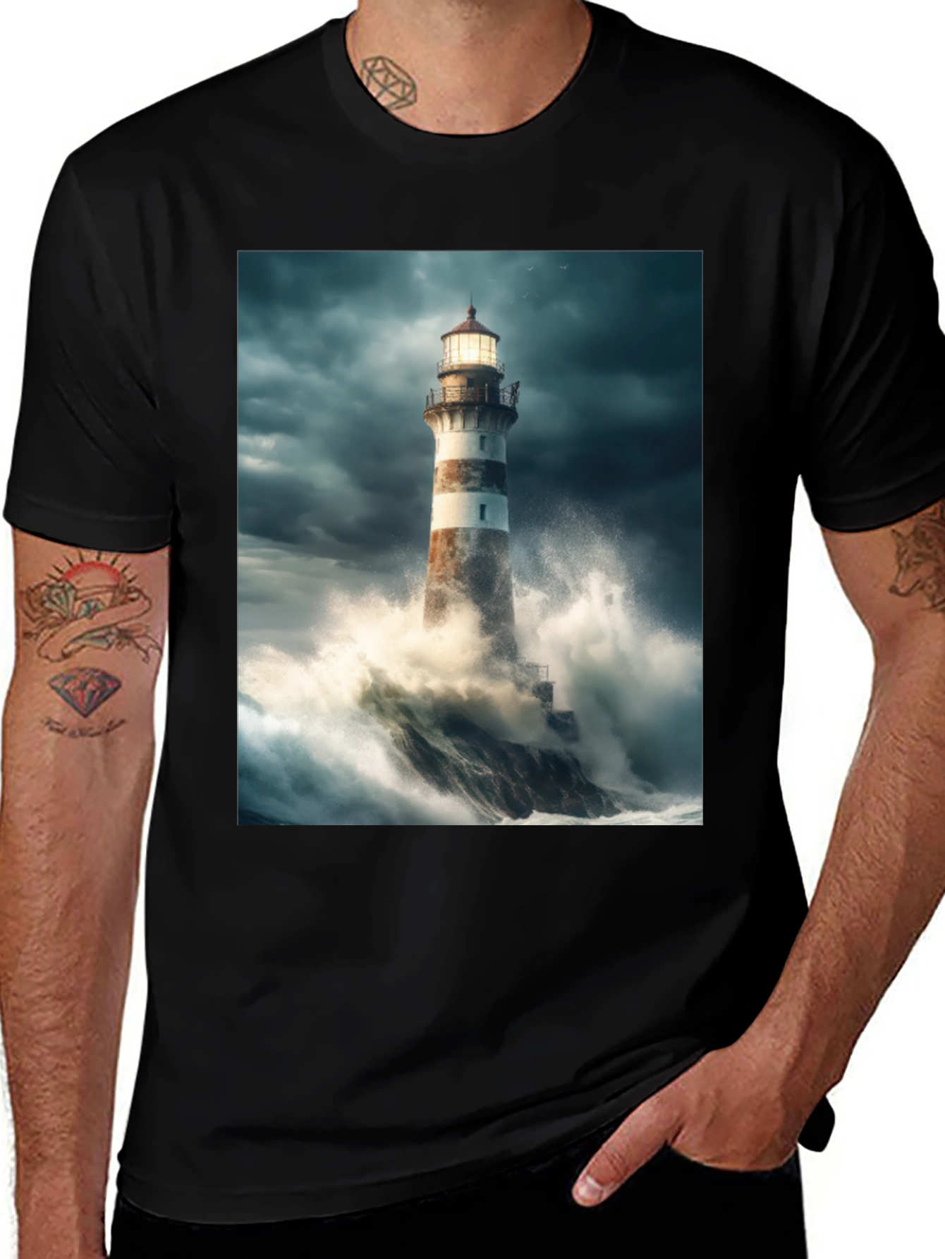 Variant 23 of Lighthouse Wave T-Shirt