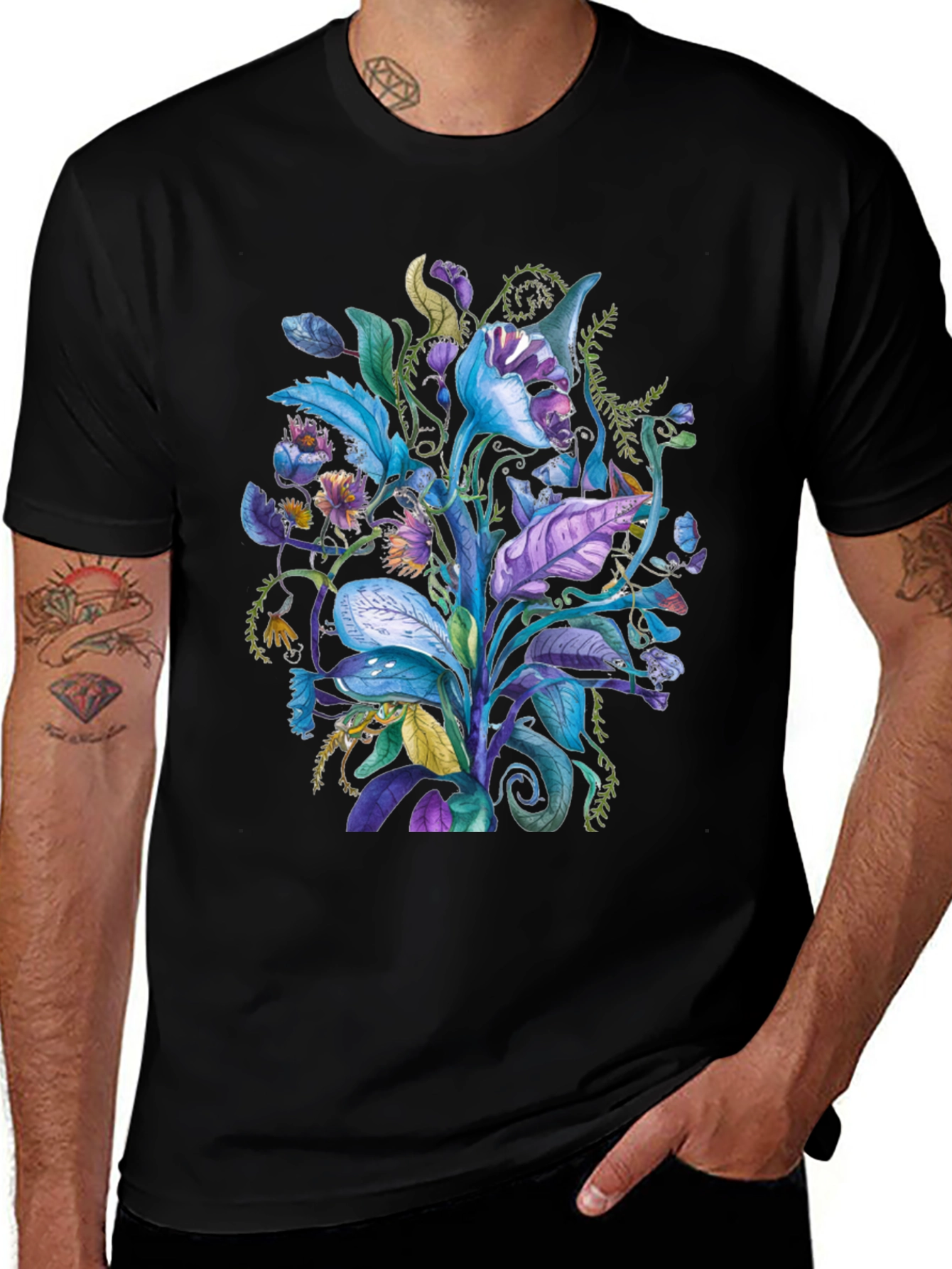 Variant 2 of Floral Fantasy Tee - Unique Plant Design