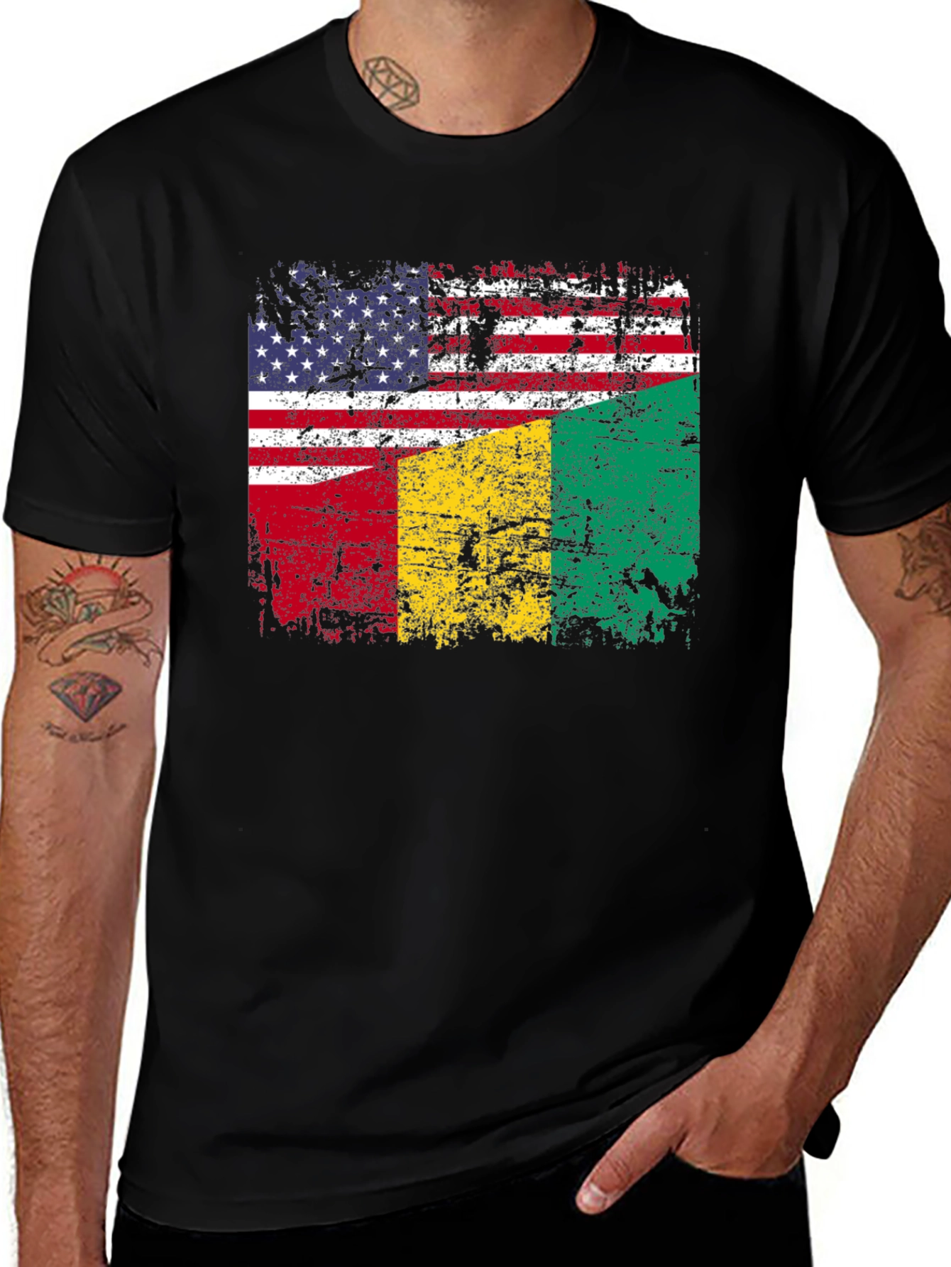 Variant 19 of USA Guinea Flag Graphic T-Shirt